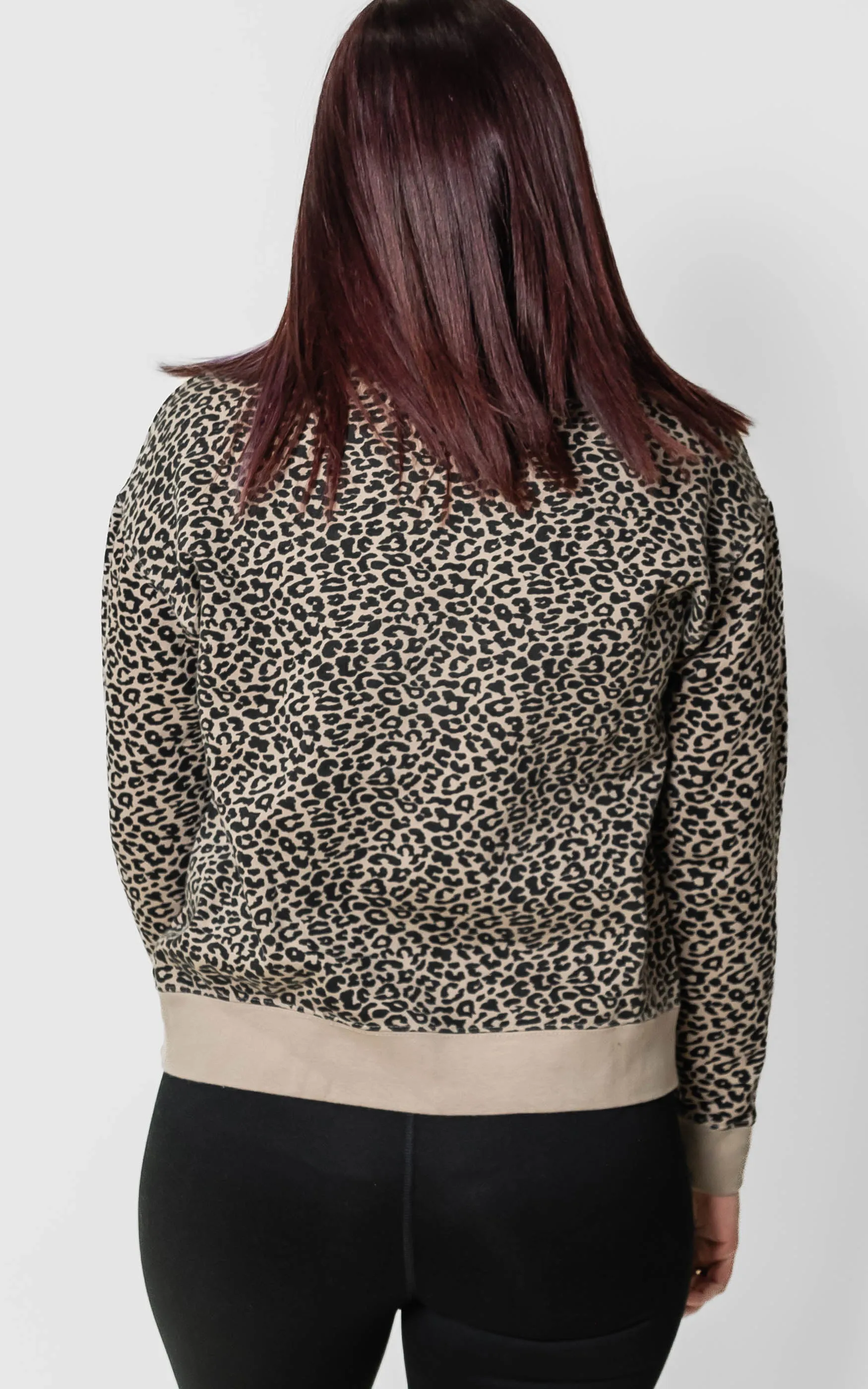 1/2 Mock Neck Cheetah Pullover** - Final Sale