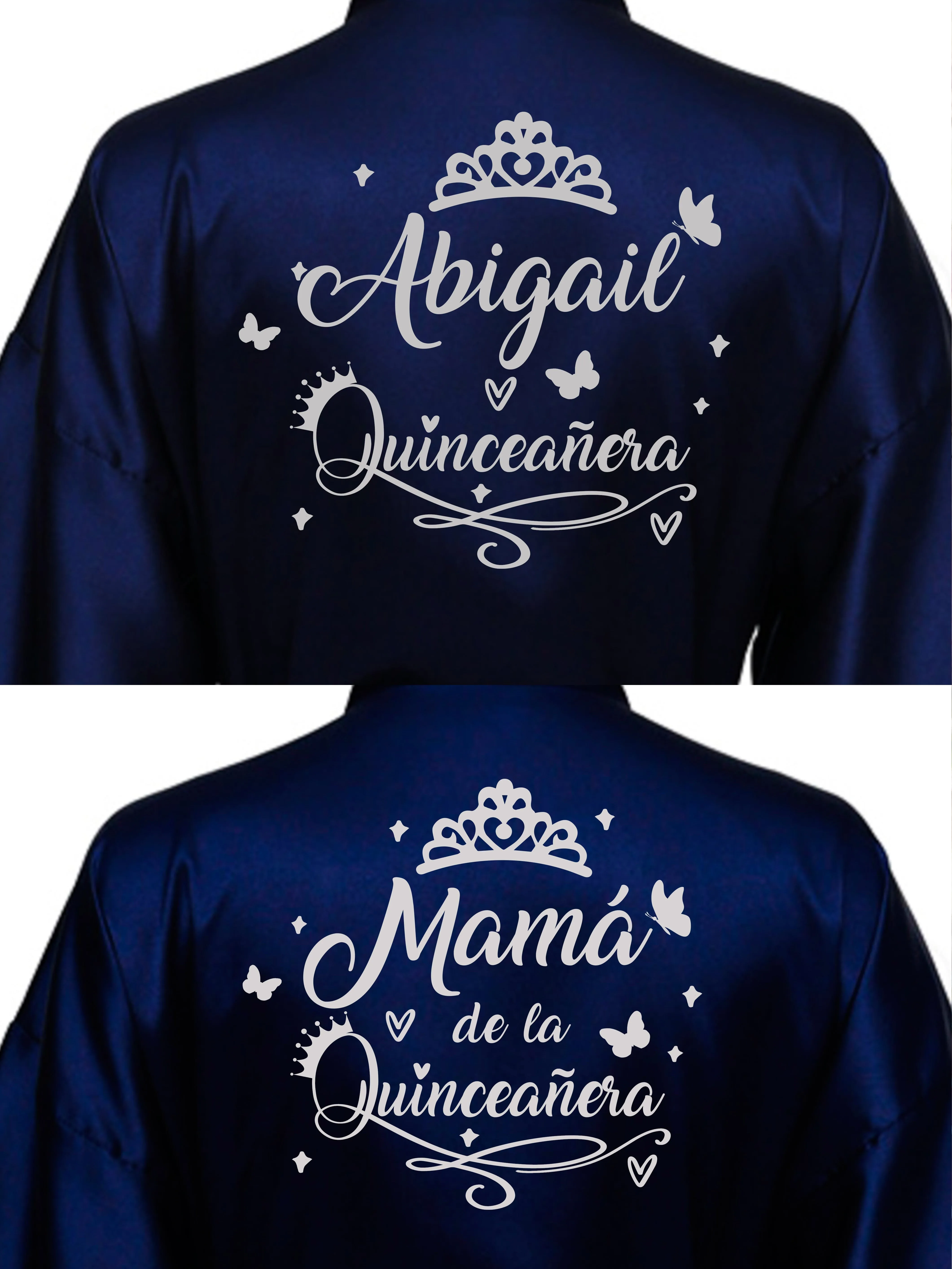 2 Batas quinceanera Navy blue with Silver