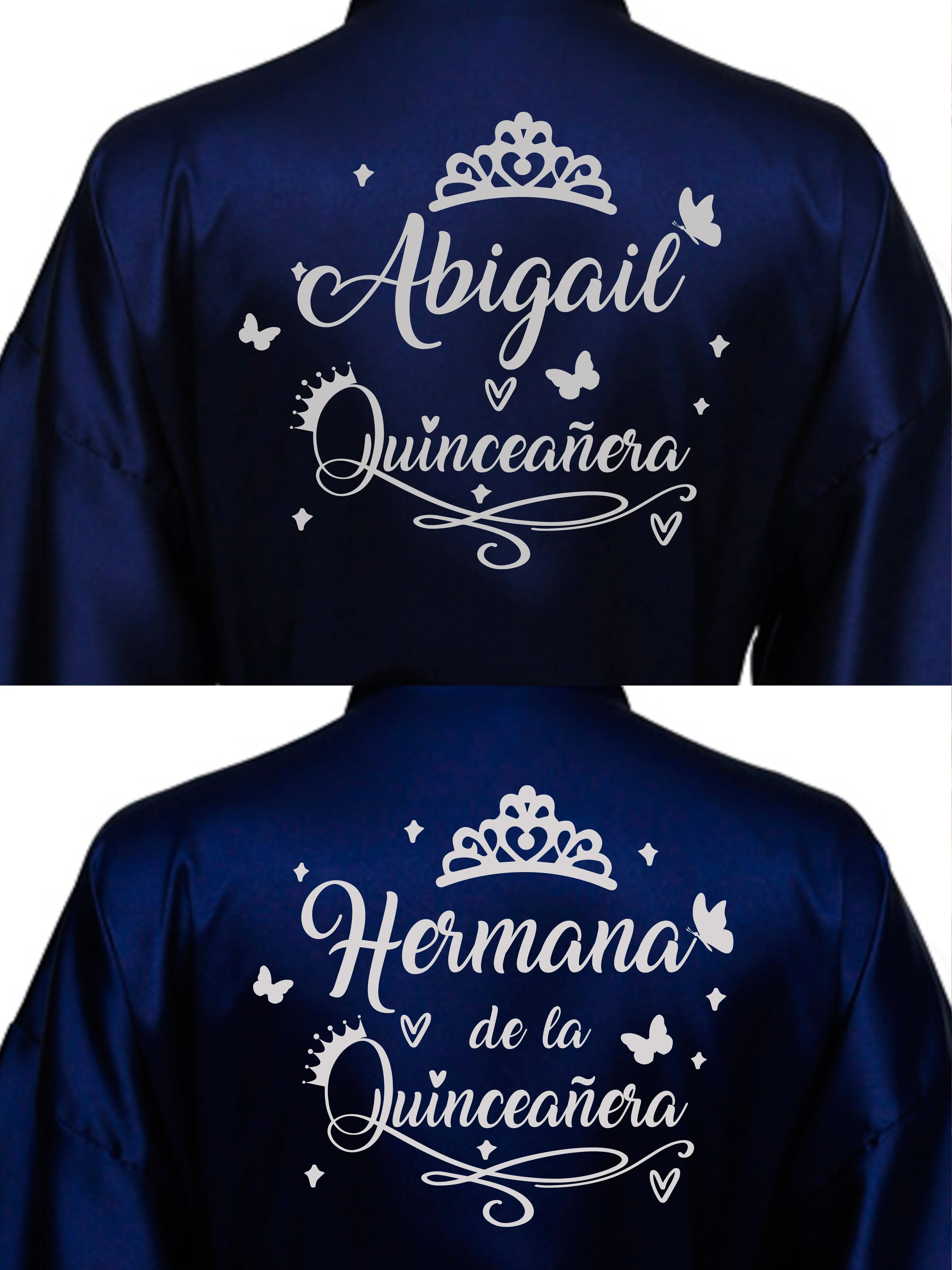 2 Batas quinceanera Navy blue with Silver