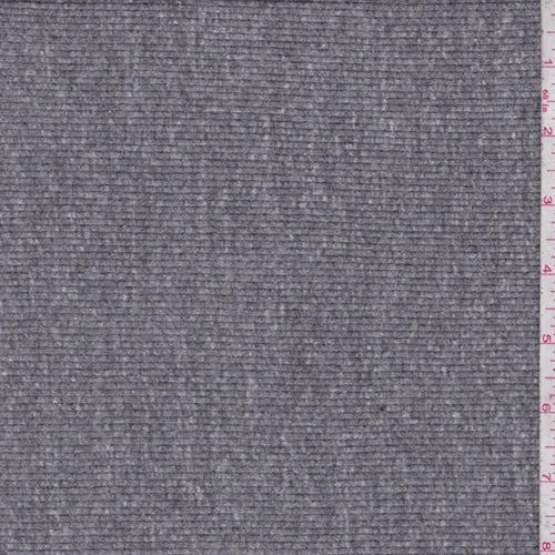 4 YD PC-Dark Heather Grey Rib Knit Fabric