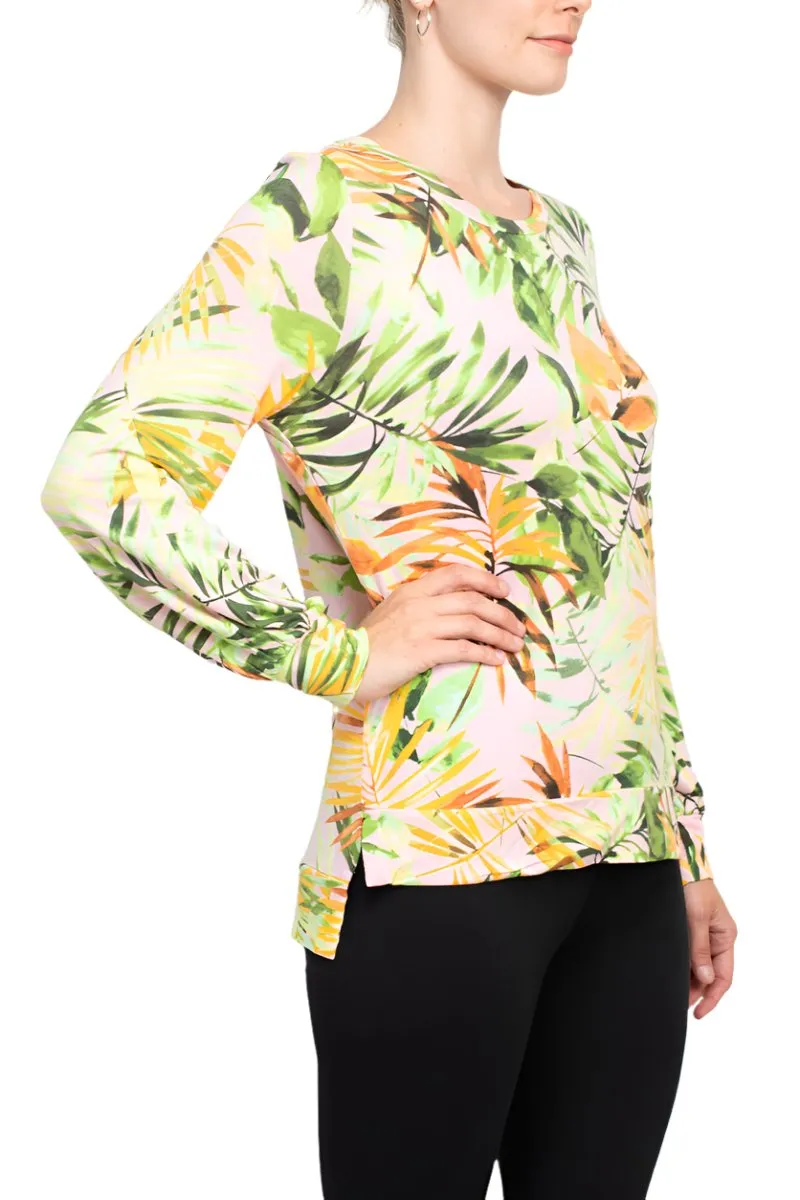 Adyson Parker Crew Neck Long Sleeve Multi Print Banded Knit Top