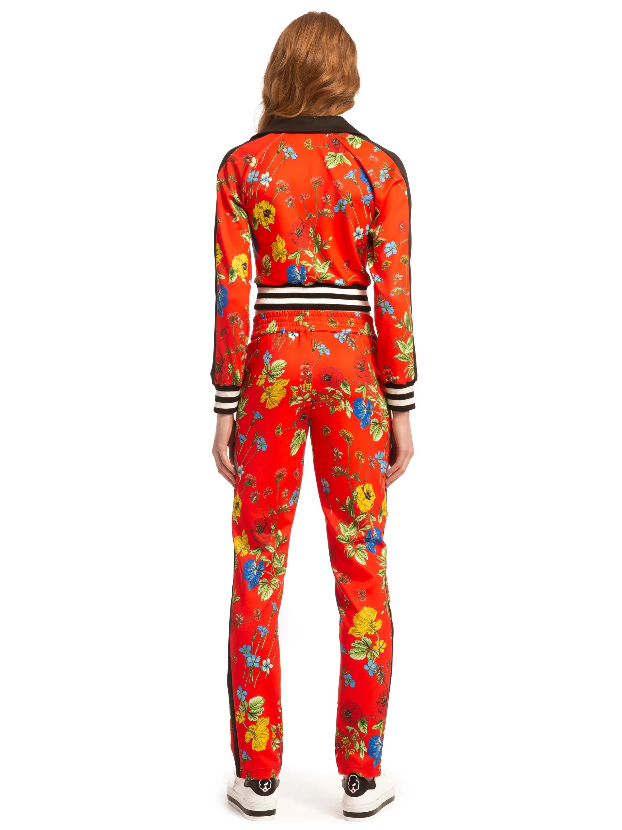 ALICE   OLIVIA - Jackson Track Jacket with Seine Garden in Poppy/Multi