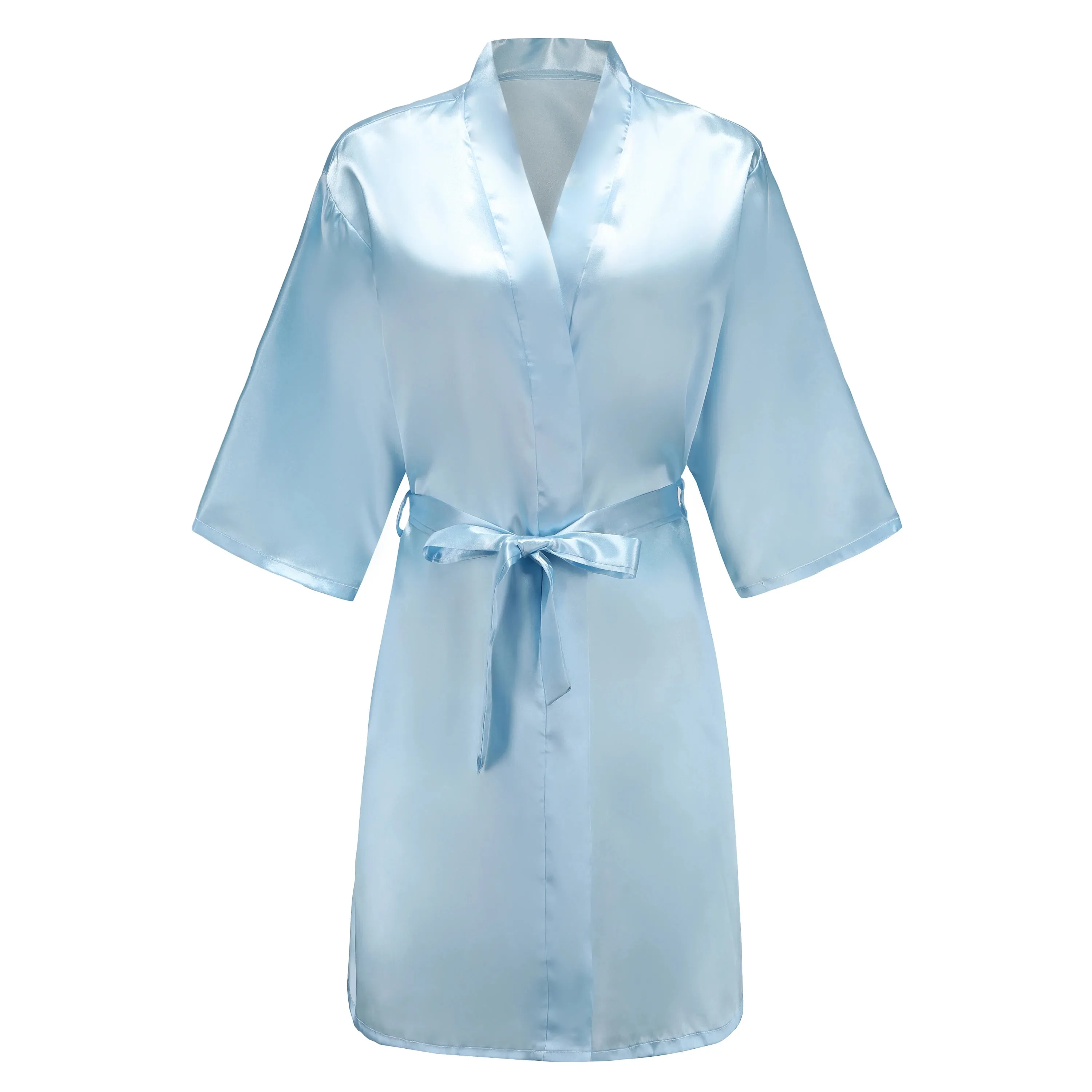 Blue Women Bathrobe White Letter Bride Bridesmaid Mother Maid of Honor Get Ready Bridal Party Robes Gifts Dressing Gown