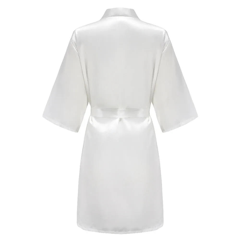 Blue Women Bathrobe White Letter Bride Bridesmaid Mother Maid of Honor Get Ready Bridal Party Robes Gifts Dressing Gown