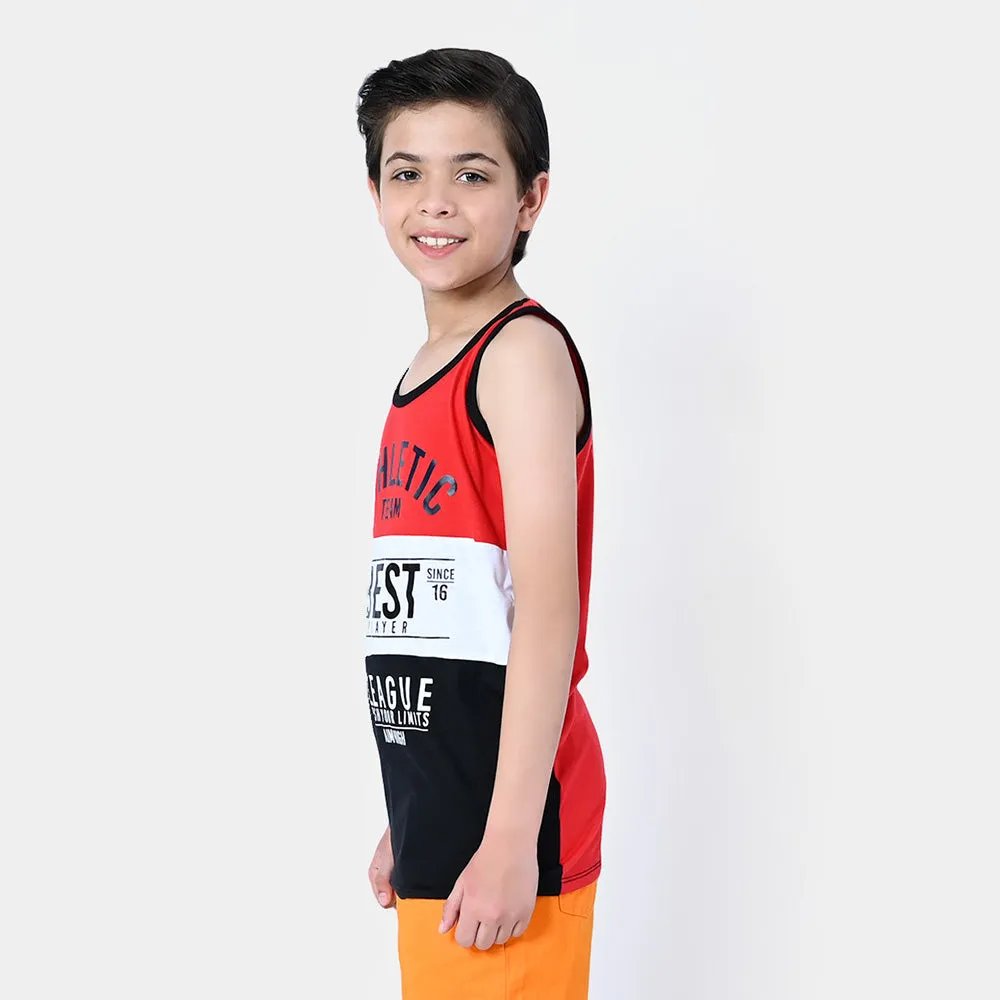 Boys Cotton Sando Athletic - Red