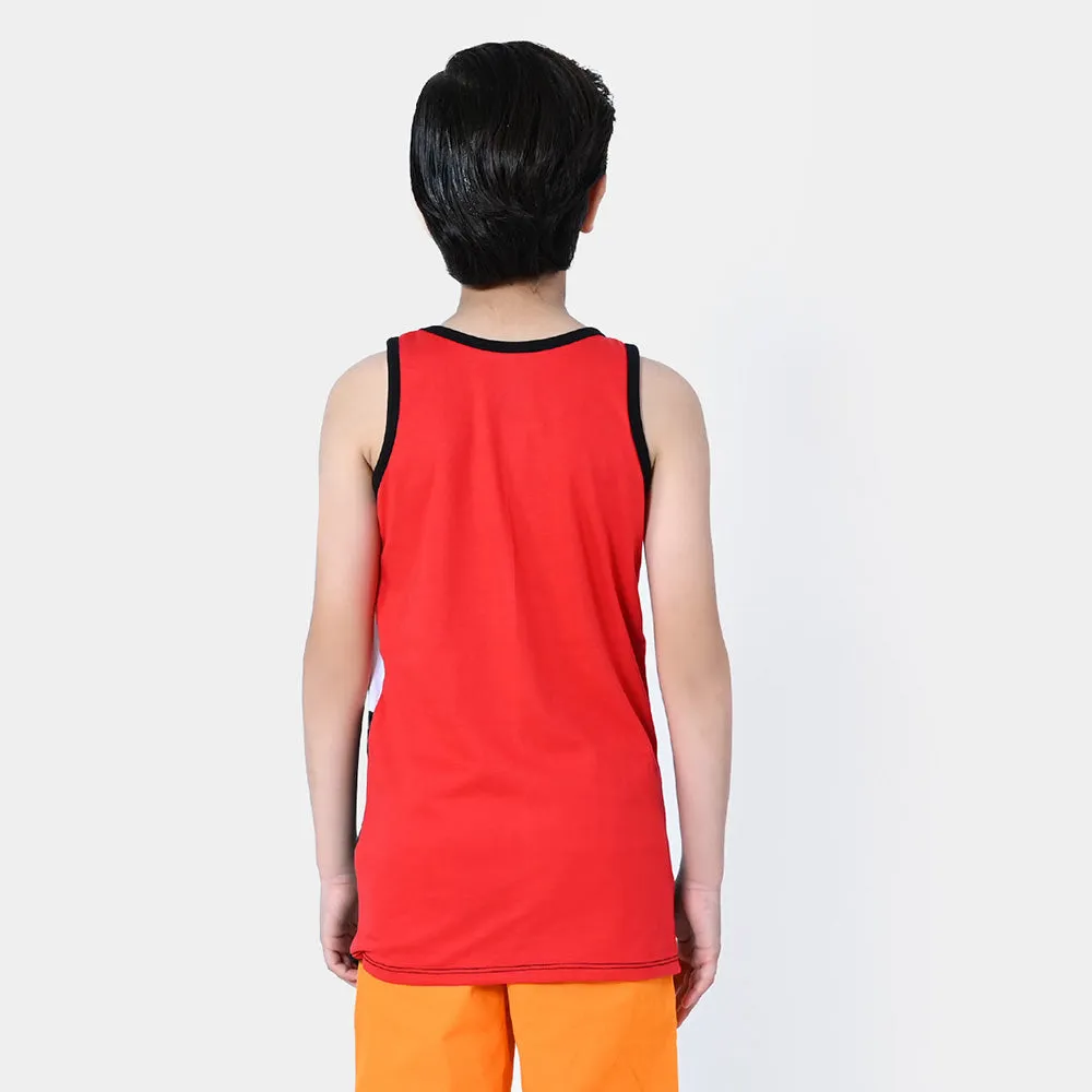 Boys Cotton Sando Athletic - Red