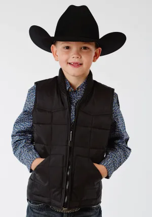 Boy's Roper Black Poly Filled Vest