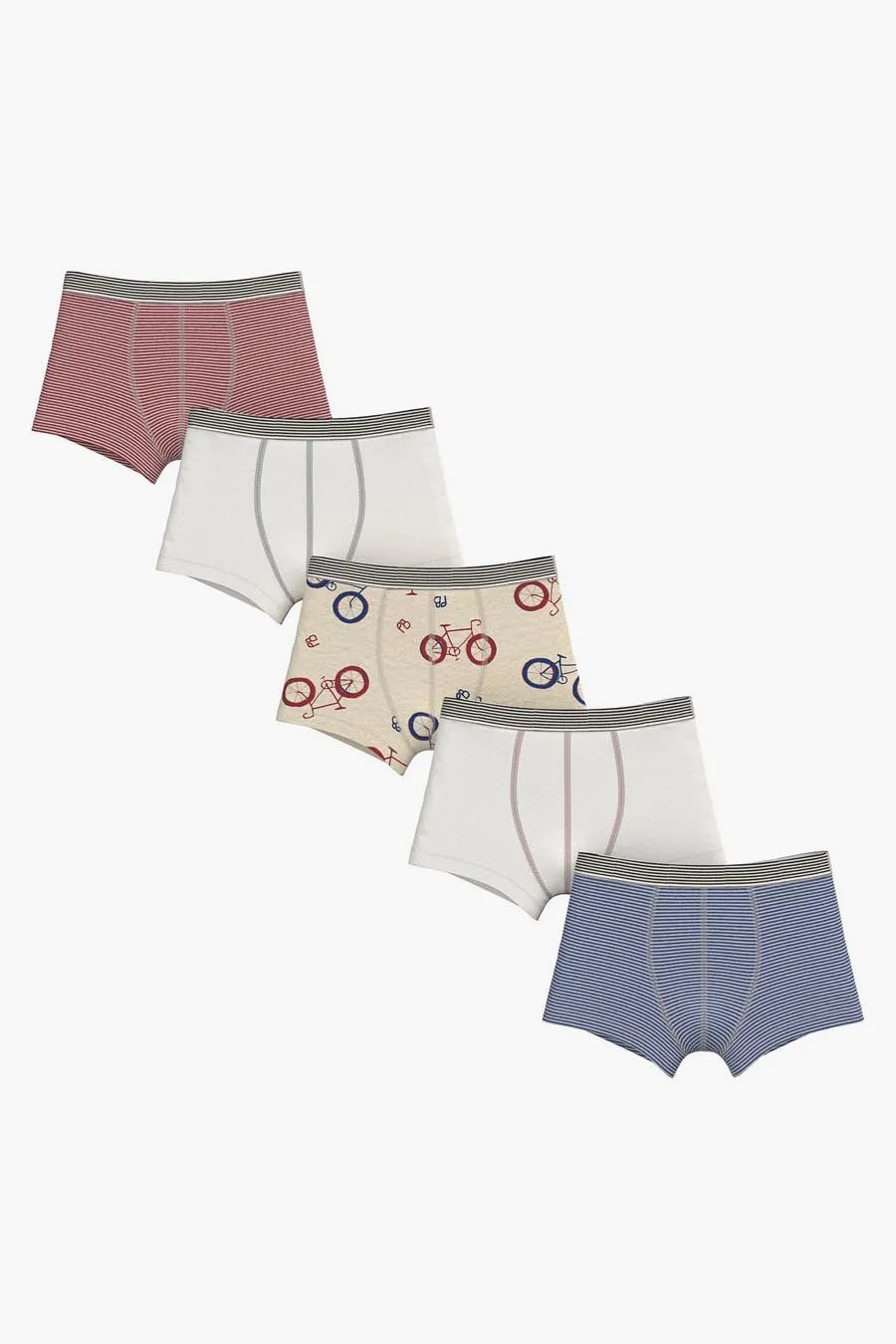 Boys Underwear Petit Bateau 5-Pack Bicycle Theme Boxers