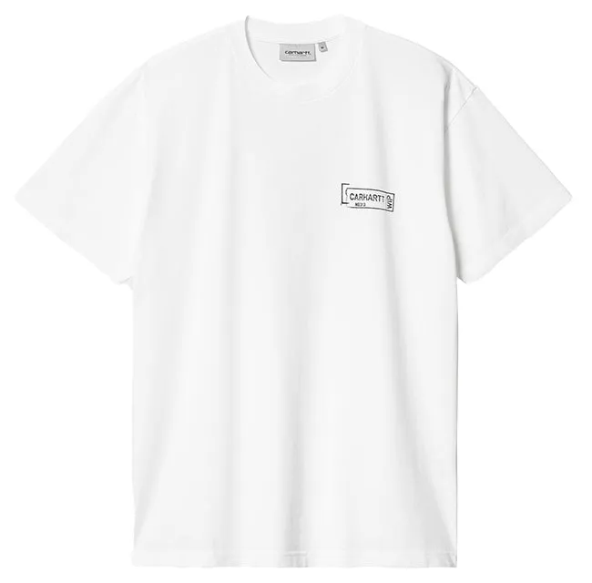 Carhartt WIP Mens S/S Stamp T Shirt White Black