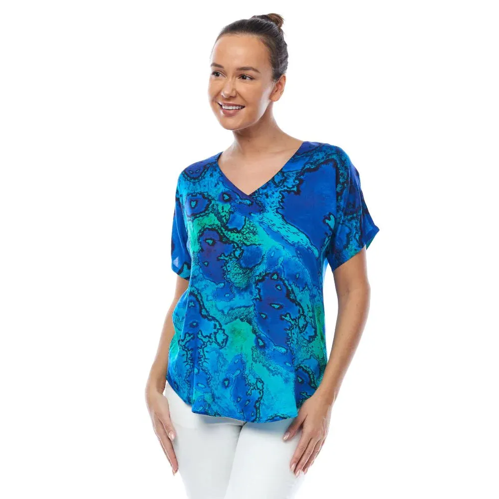 Claire Powell Short Sleeve V-Neck Top (Reef)