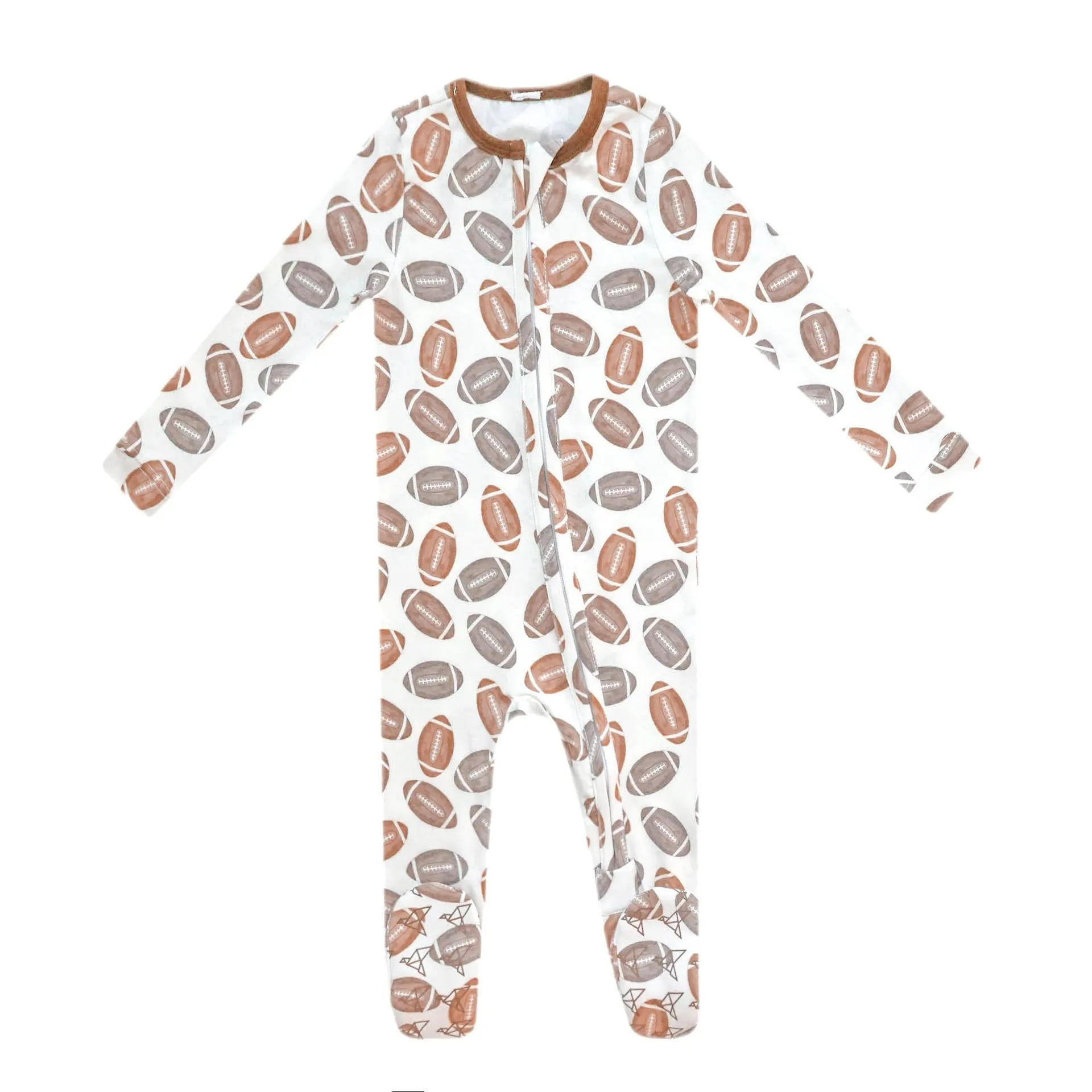 Copper Pearl Zip-Up Footie Pajama