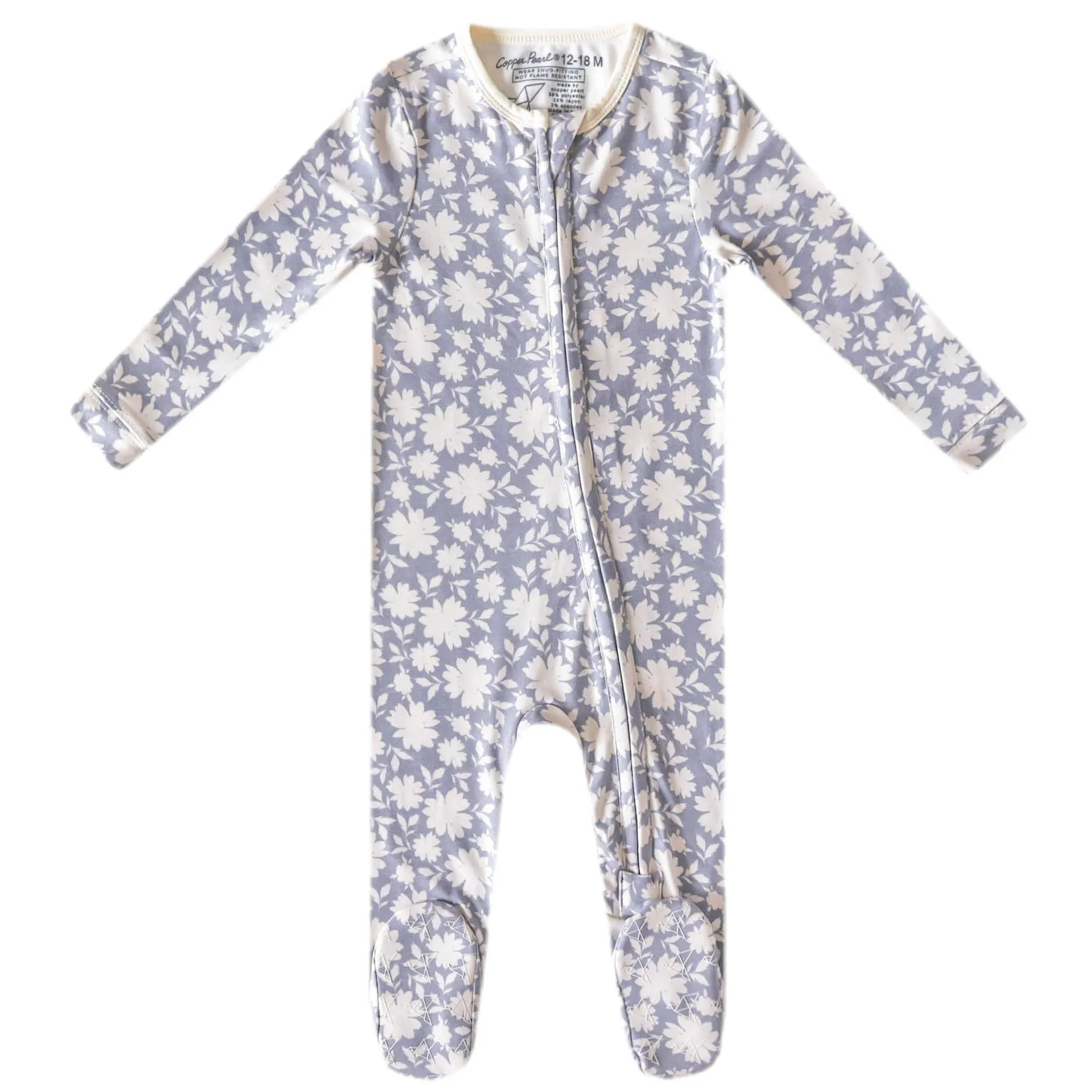 Copper Pearl Zip-Up Footie Pajama