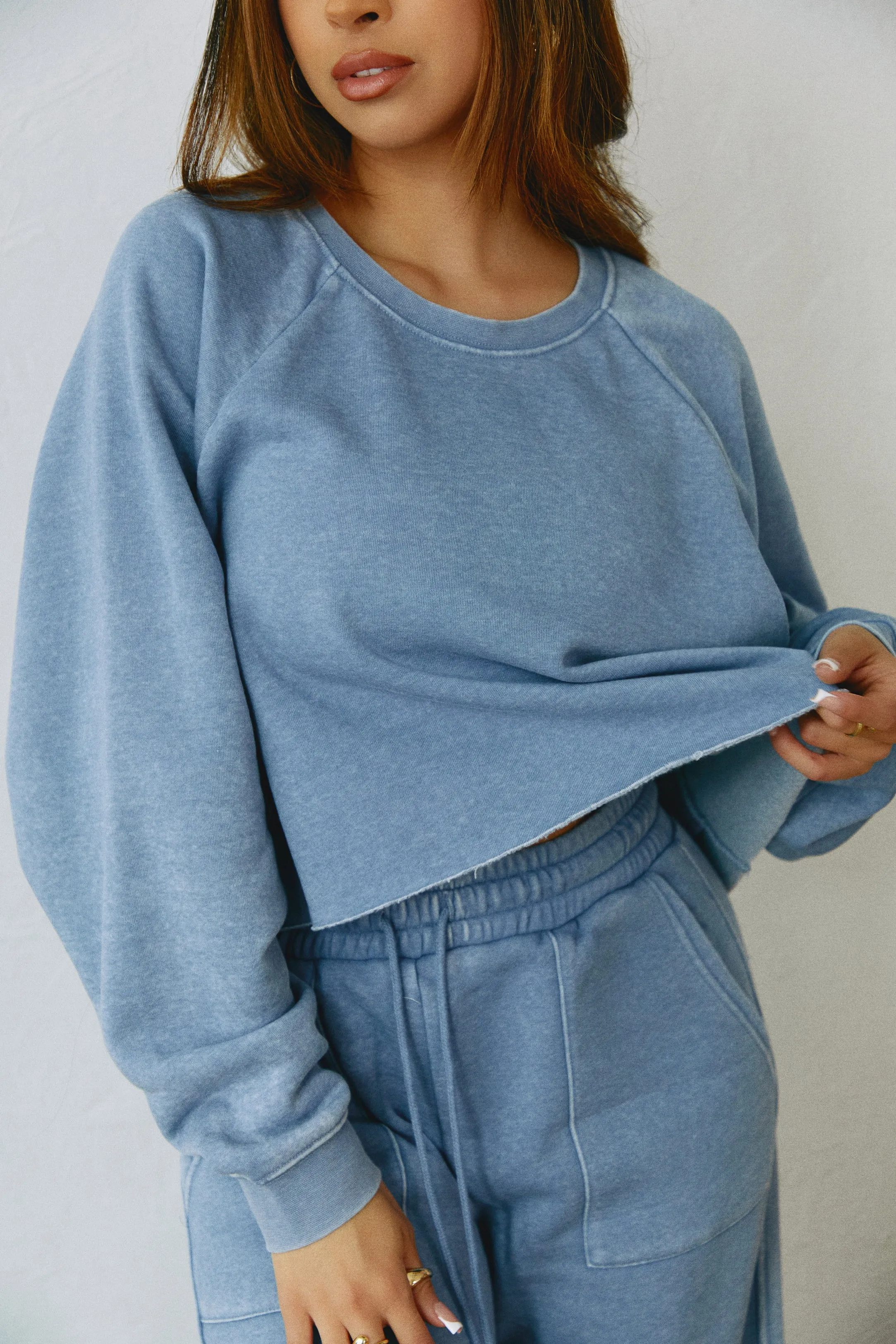 Cozy Moments Crop Sweater - Blue