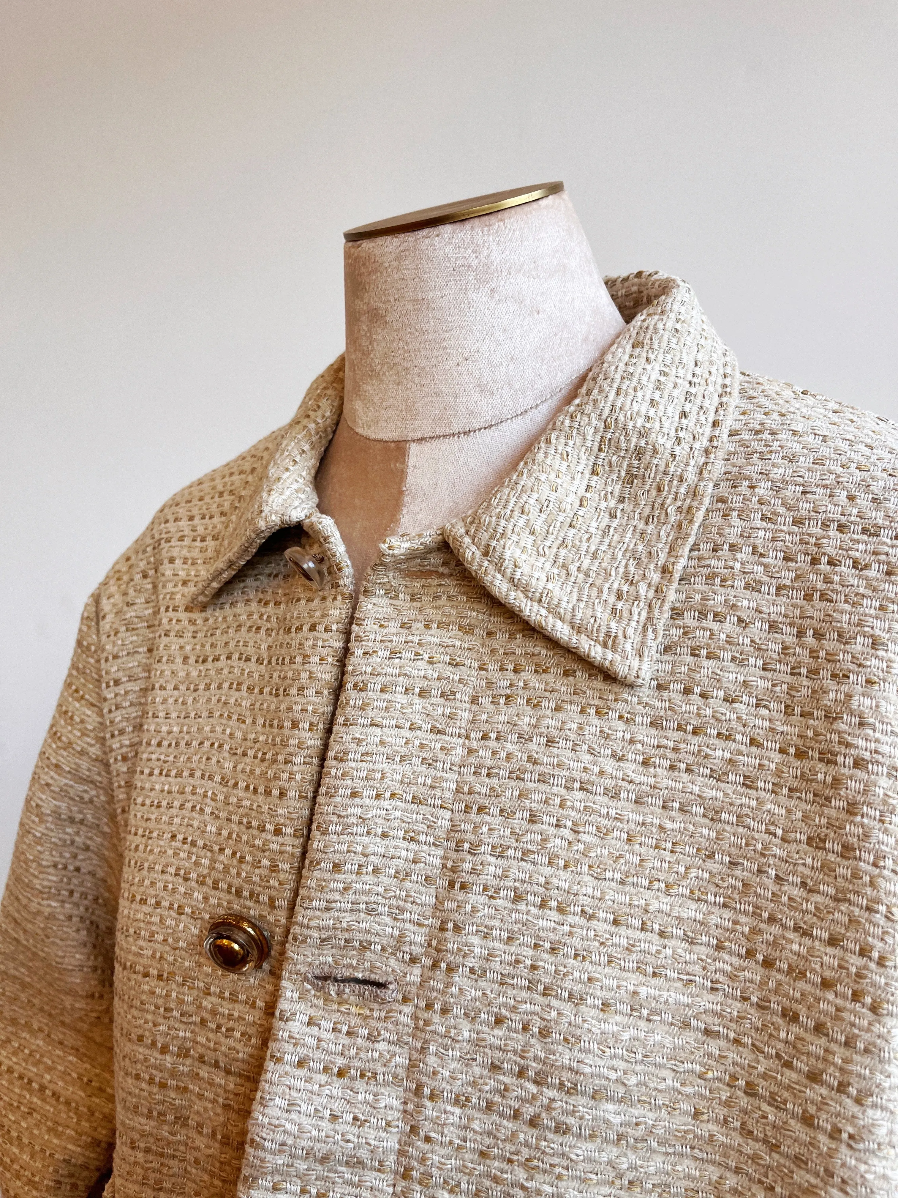 Cream Texture Utility Jacket