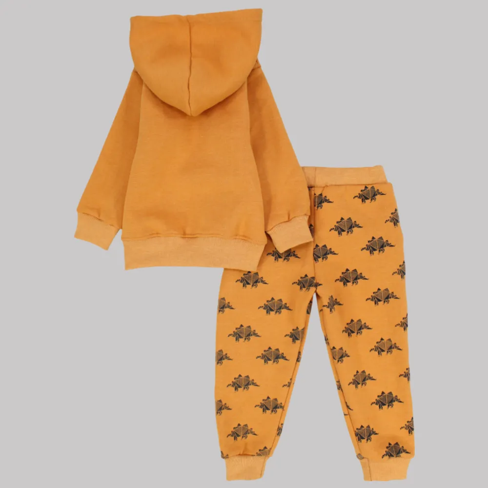 Dinosaur Long-Sleeved Fleeced Hooded Pajama