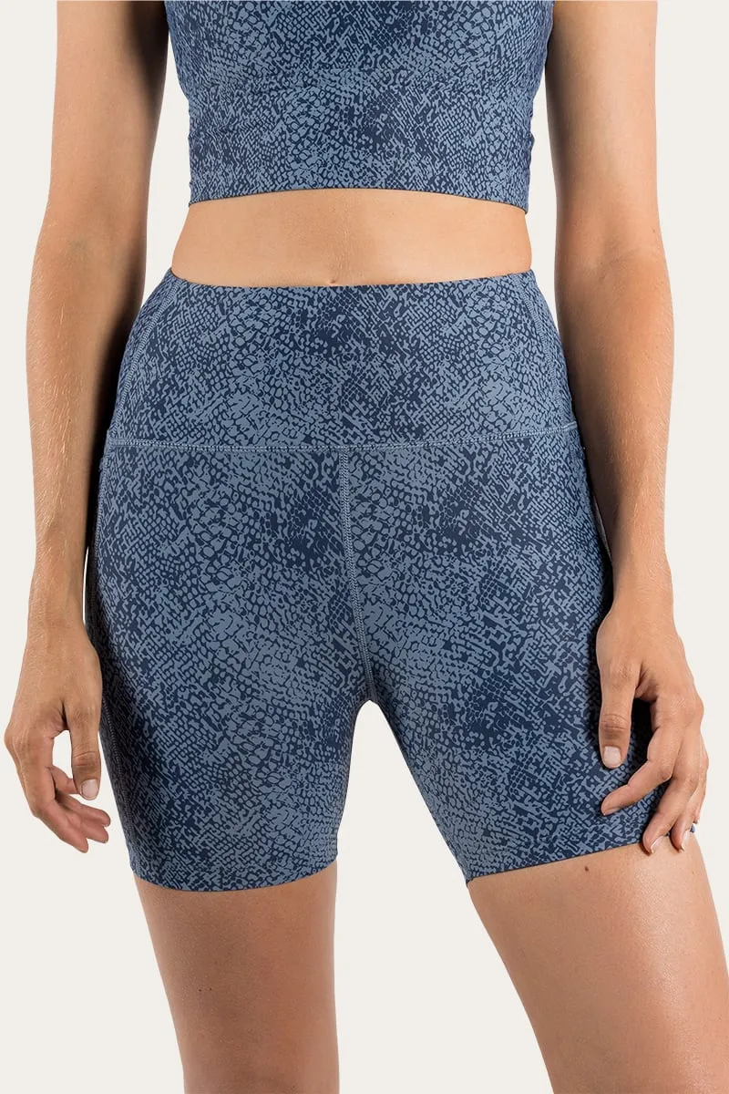 Ellis Womens High Rise Short - Snake Skin Blue