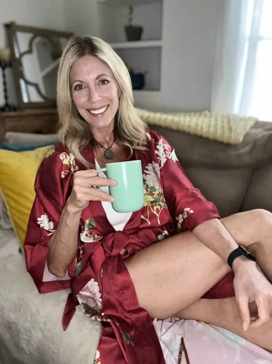 Floral Red Kimono Robe