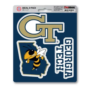 Georgia Tech Yellow Jackets 3 Piece Decal Sticker Set