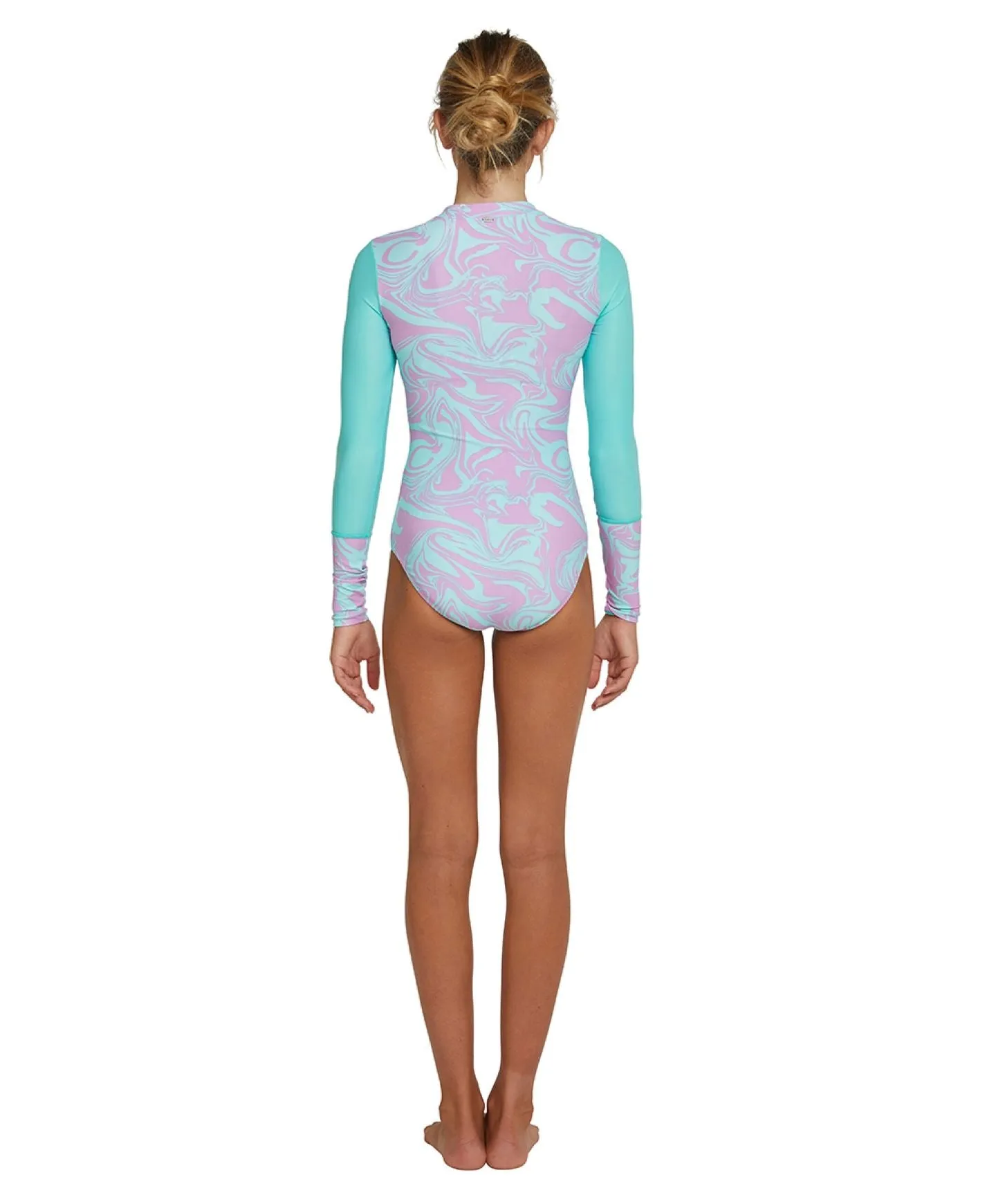 Girl's Bahia Long Sleeve FZ Surfsuit - Laid Back Twist