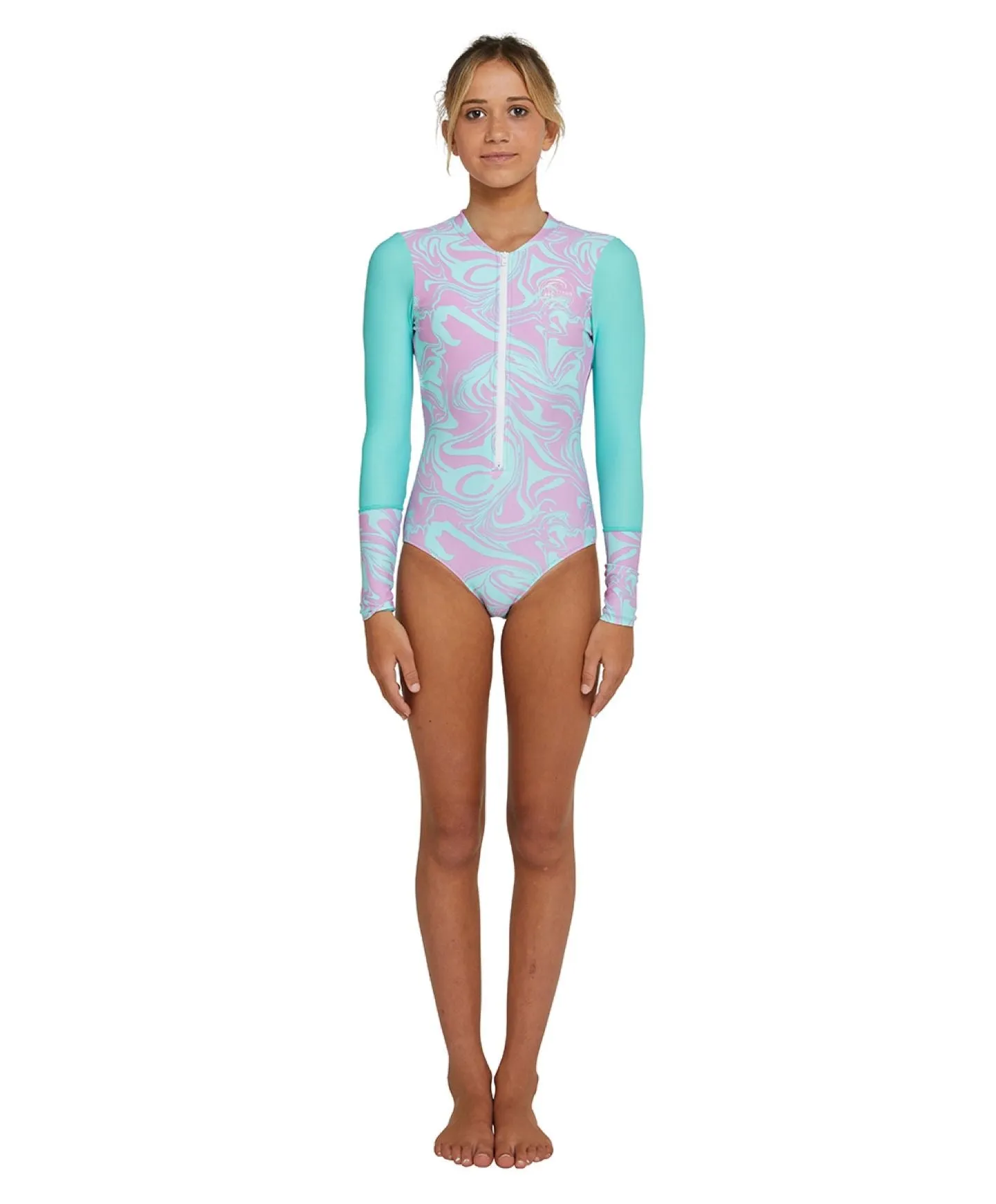 Girl's Bahia Long Sleeve FZ Surfsuit - Laid Back Twist