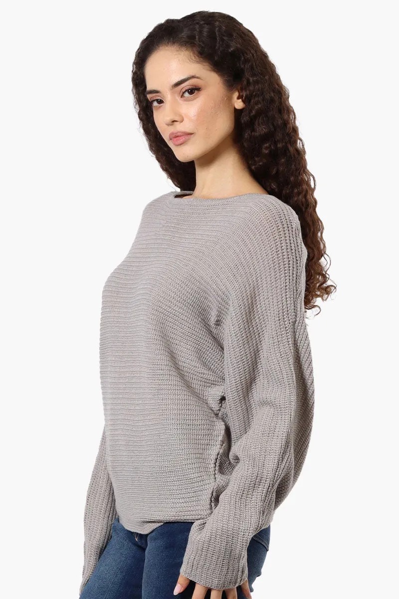 International INC Company Ribbed Pullover Sweater - Grey