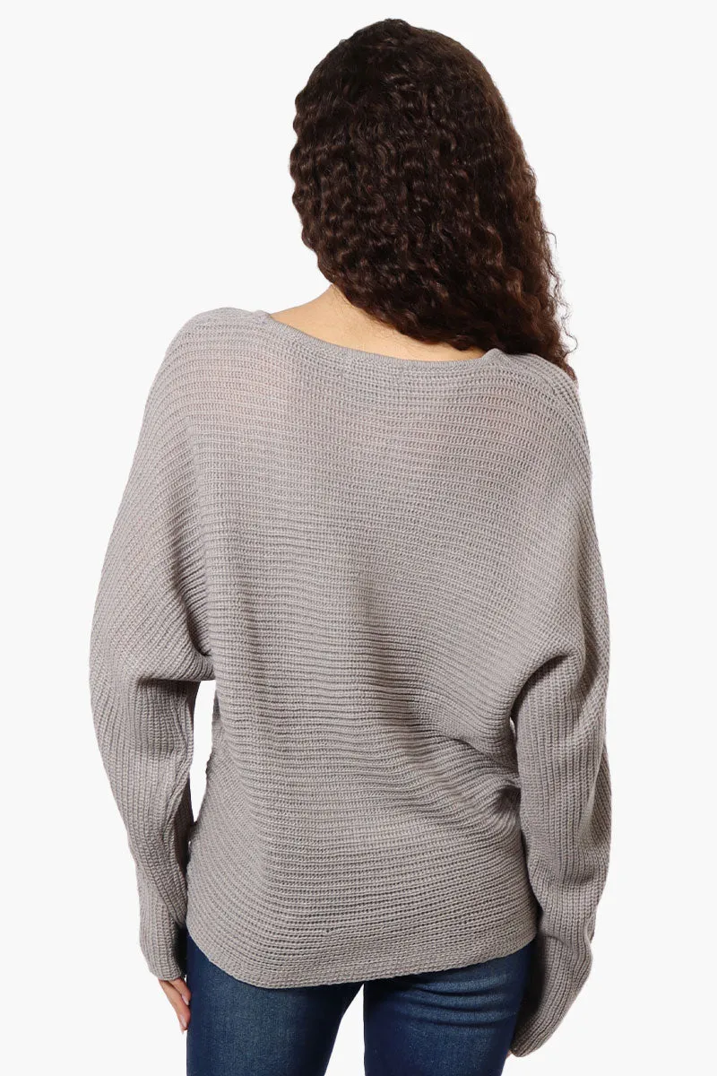 International INC Company Ribbed Pullover Sweater - Grey