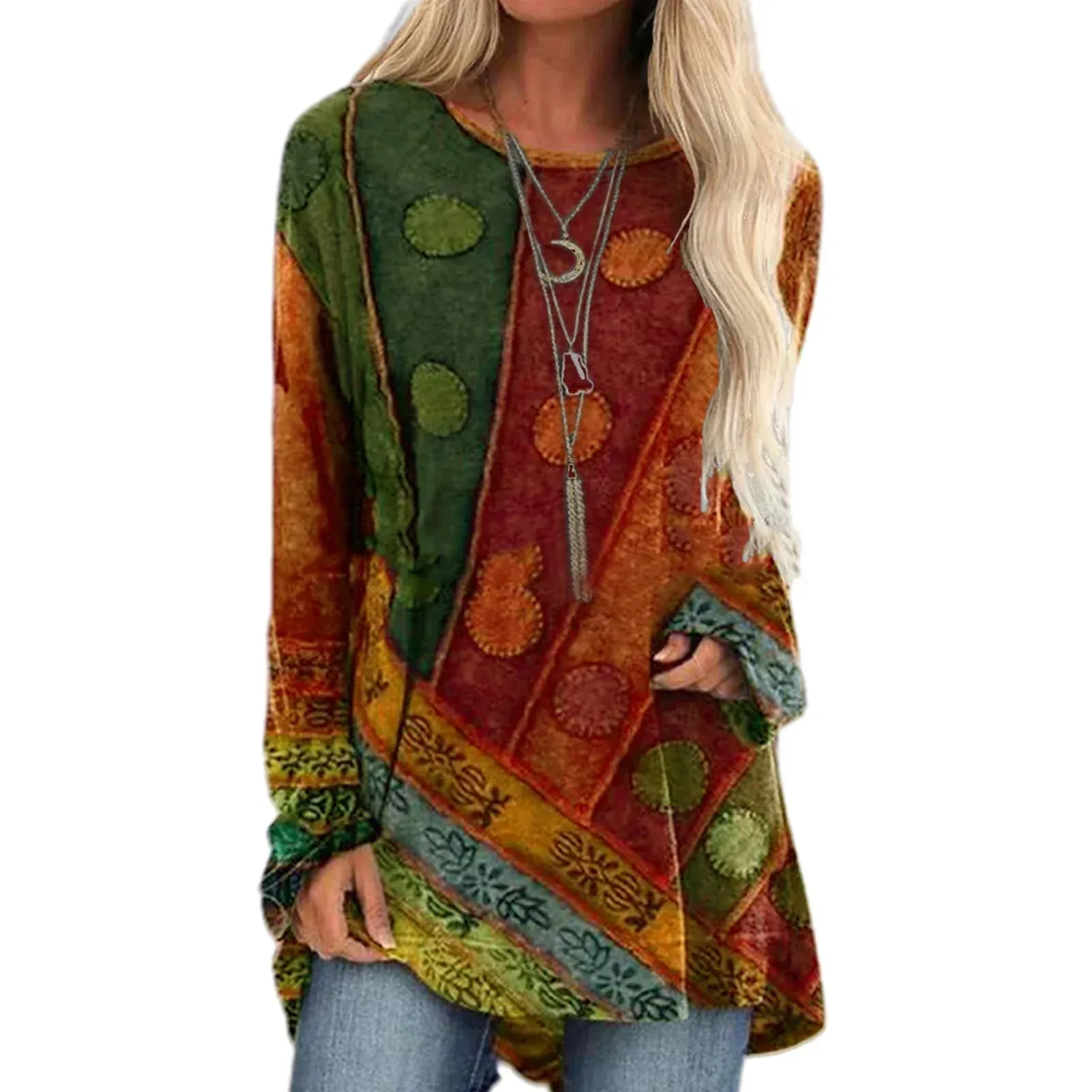 Ivyshape | Boho Long Sleeve Shirt