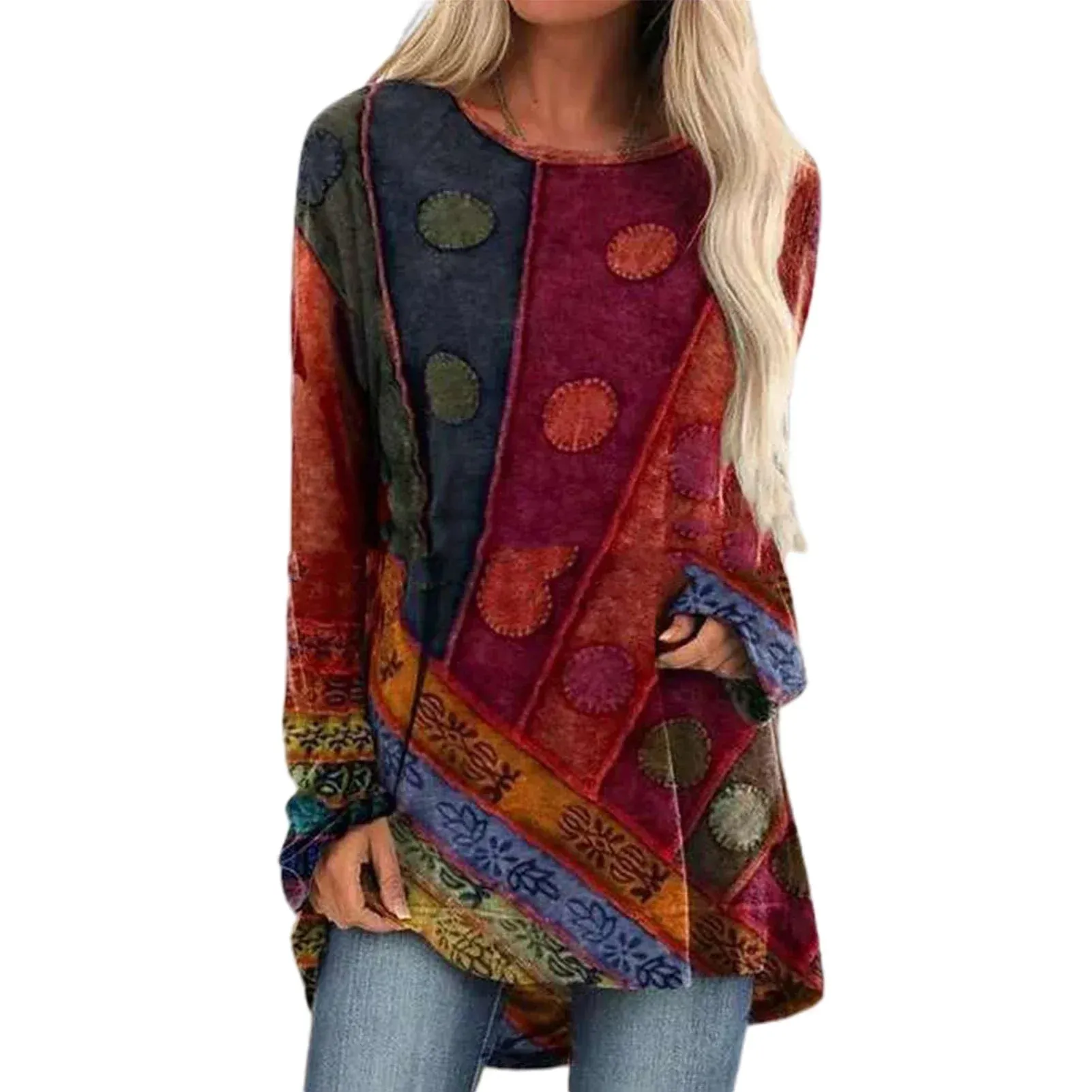 Ivyshape | Boho Long Sleeve Shirt