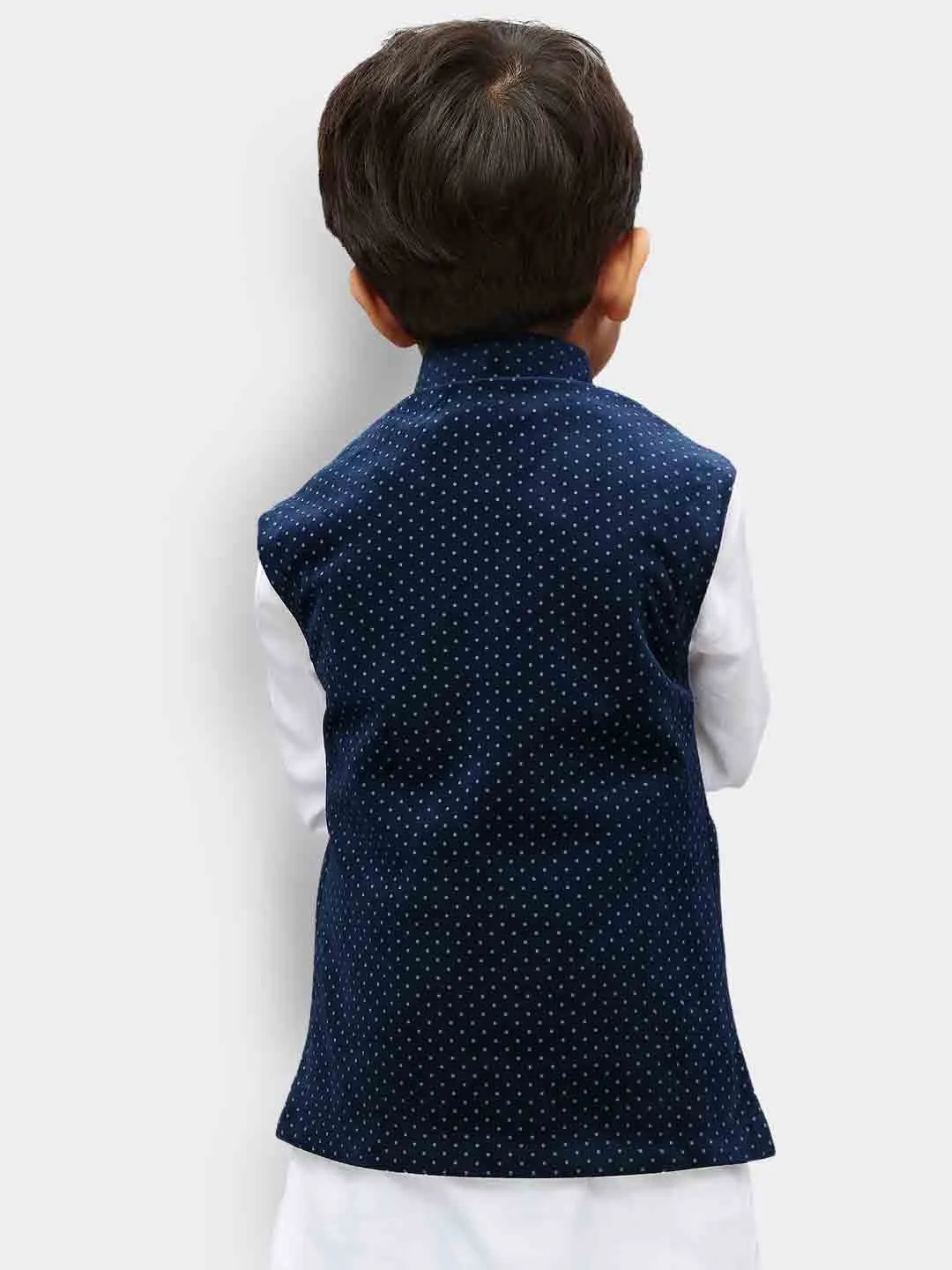 Jashvi Boys' Blue Velvet Nehru Jackets