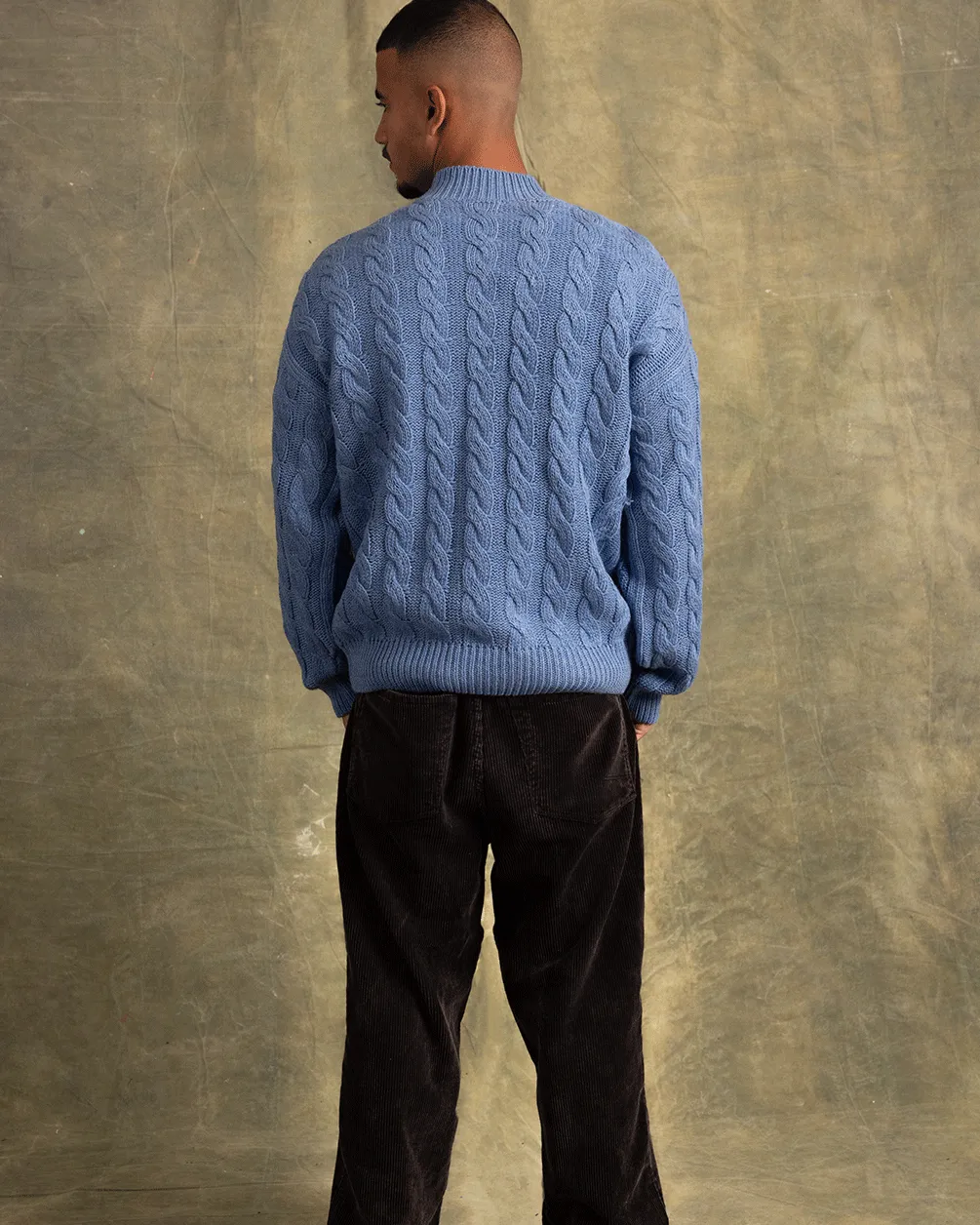 Jean Blue Cable Knit Sweater