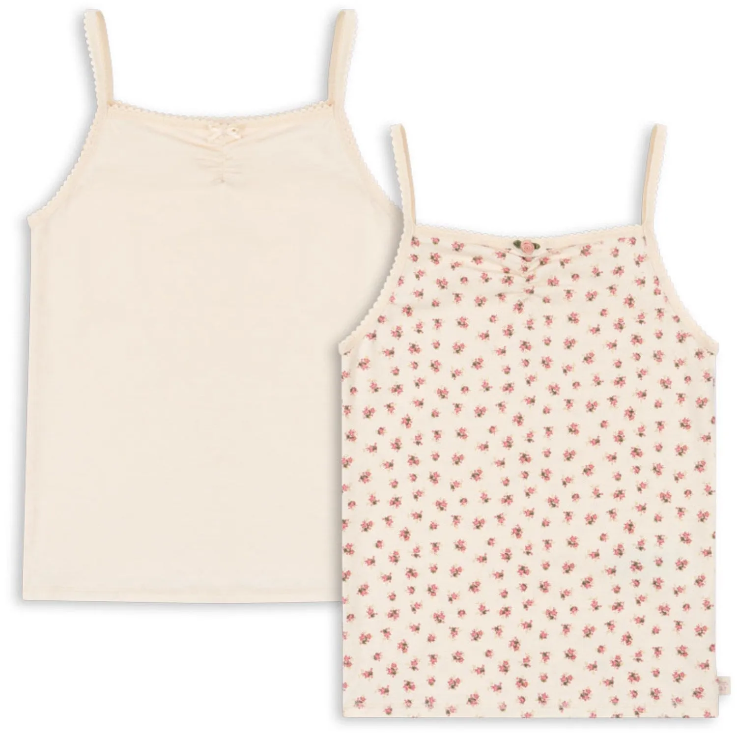 Konges Sløjd Buttercream/Bloomie Basic 2 Pack Strap Top Gots