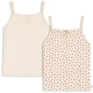 Konges Sløjd Buttercream/Bloomie Basic 2 Pack Strap Top Gots