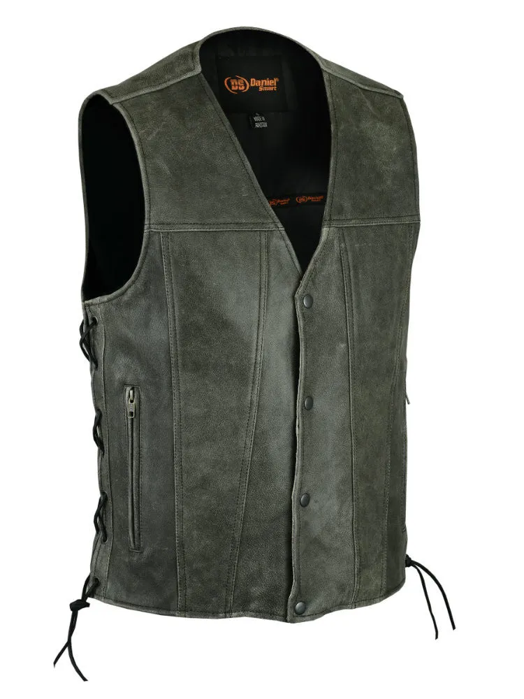 Men's Gray Single Back Panel Concealed Carry Vest