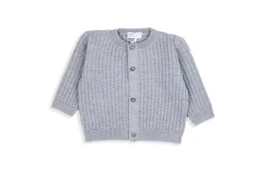 Miles Light Grey Merino Wool Knit Cardigan