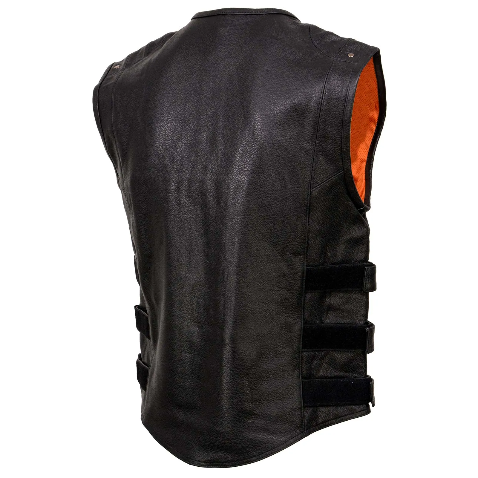 Milwaukee Leather MLM3530 Men's Black Swat Tactical Style Leather Vest