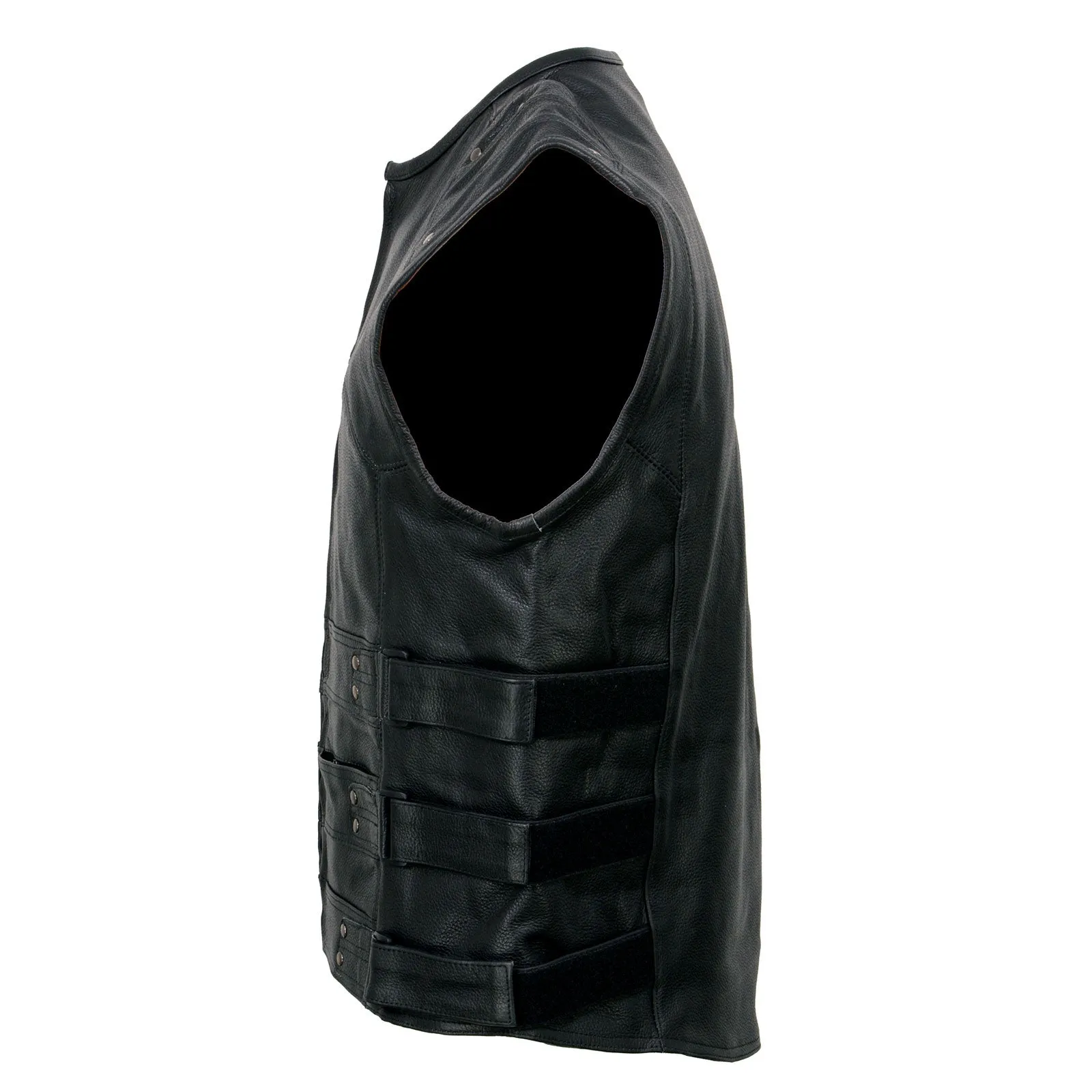 Milwaukee Leather MLM3530 Men's Black Swat Tactical Style Leather Vest