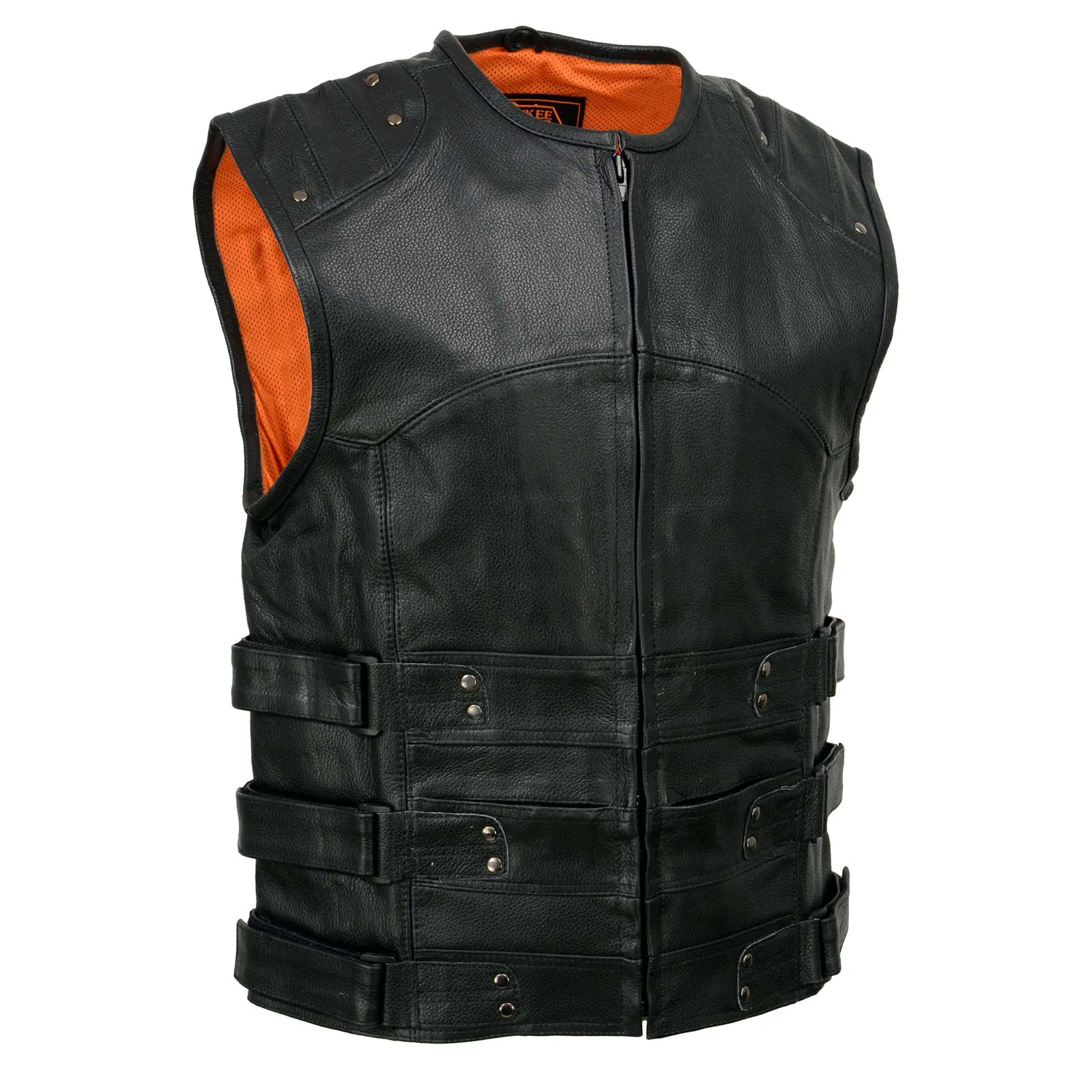 Milwaukee Leather MLM3530 Men's Black Swat Tactical Style Leather Vest