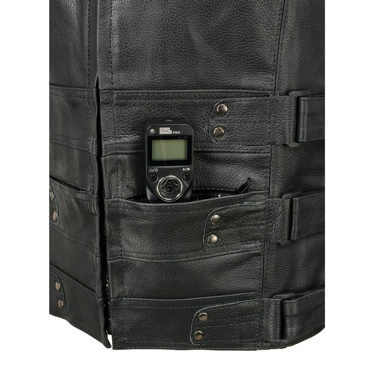 Milwaukee Leather MLM3530 Men's Black Swat Tactical Style Leather Vest