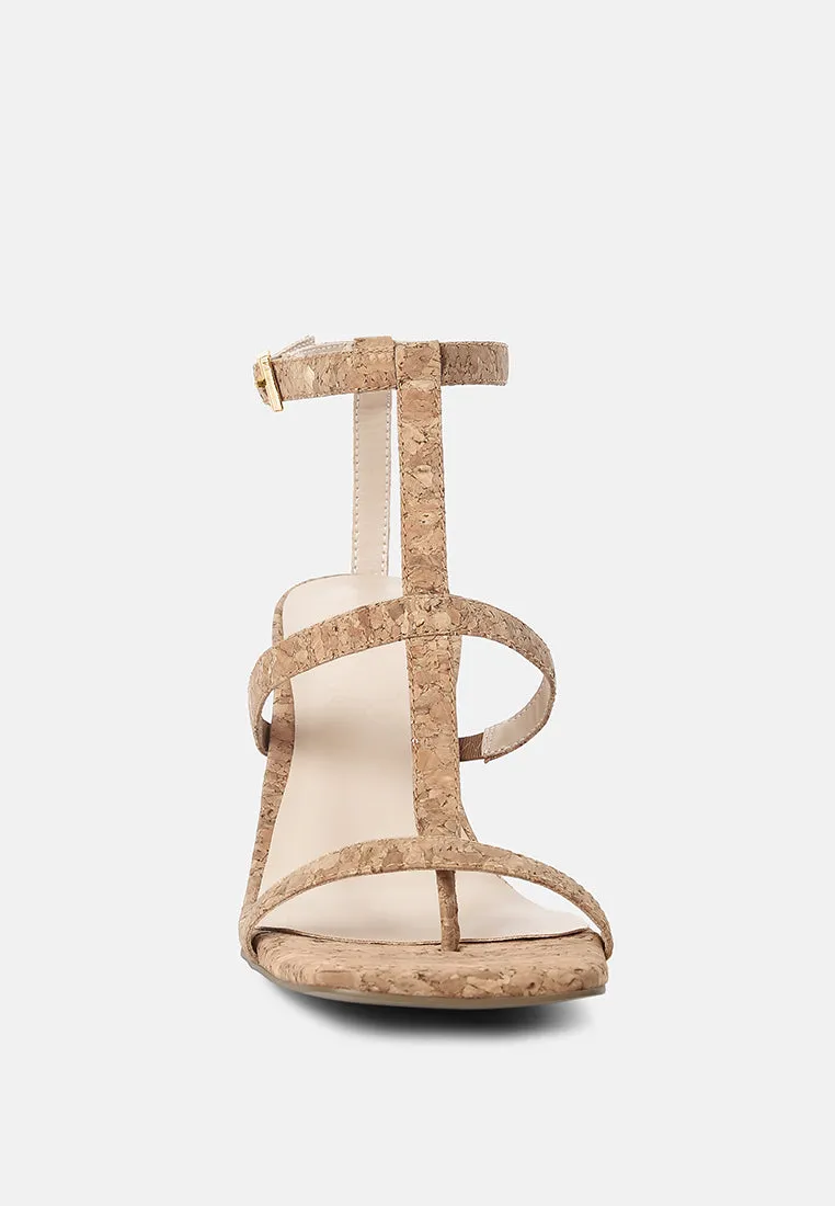 MIRABELLA Open Square Toe Block Heel Sandals in Natural