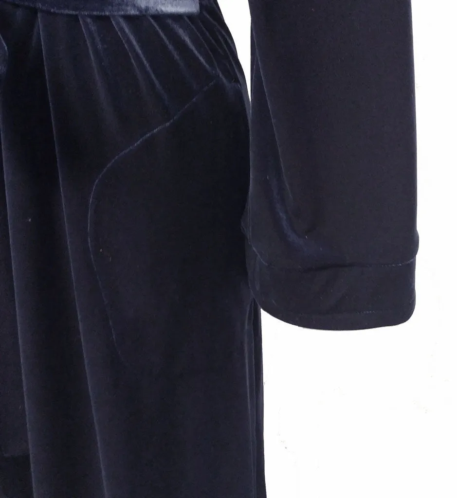 *NEW - DIAMOND TEA LUXURIOUS WRAP-STYLE VELVET VELOUR ROBE IN MIDNIGHT NAVY - SIZE SMALL #1 - WOULD MAKE A WONDERFUL GIFT!