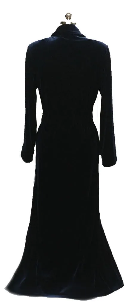 *NEW - DIAMOND TEA LUXURIOUS WRAP-STYLE VELVET VELOUR ROBE IN MIDNIGHT NAVY - SIZE SMALL #1 - WOULD MAKE A WONDERFUL GIFT!