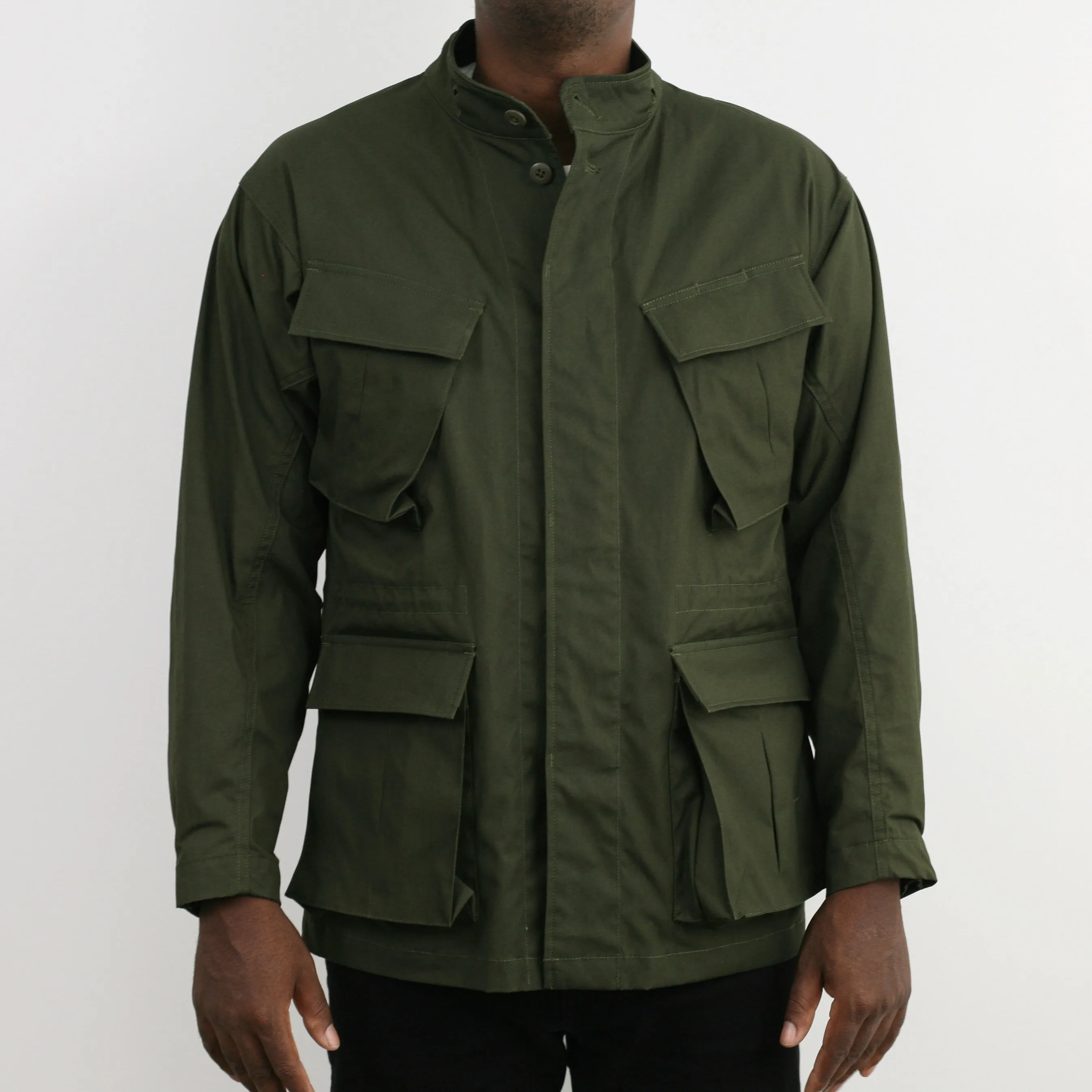 Norwood High Density Water-Repellant Cotton Poplin Parka in Army Green