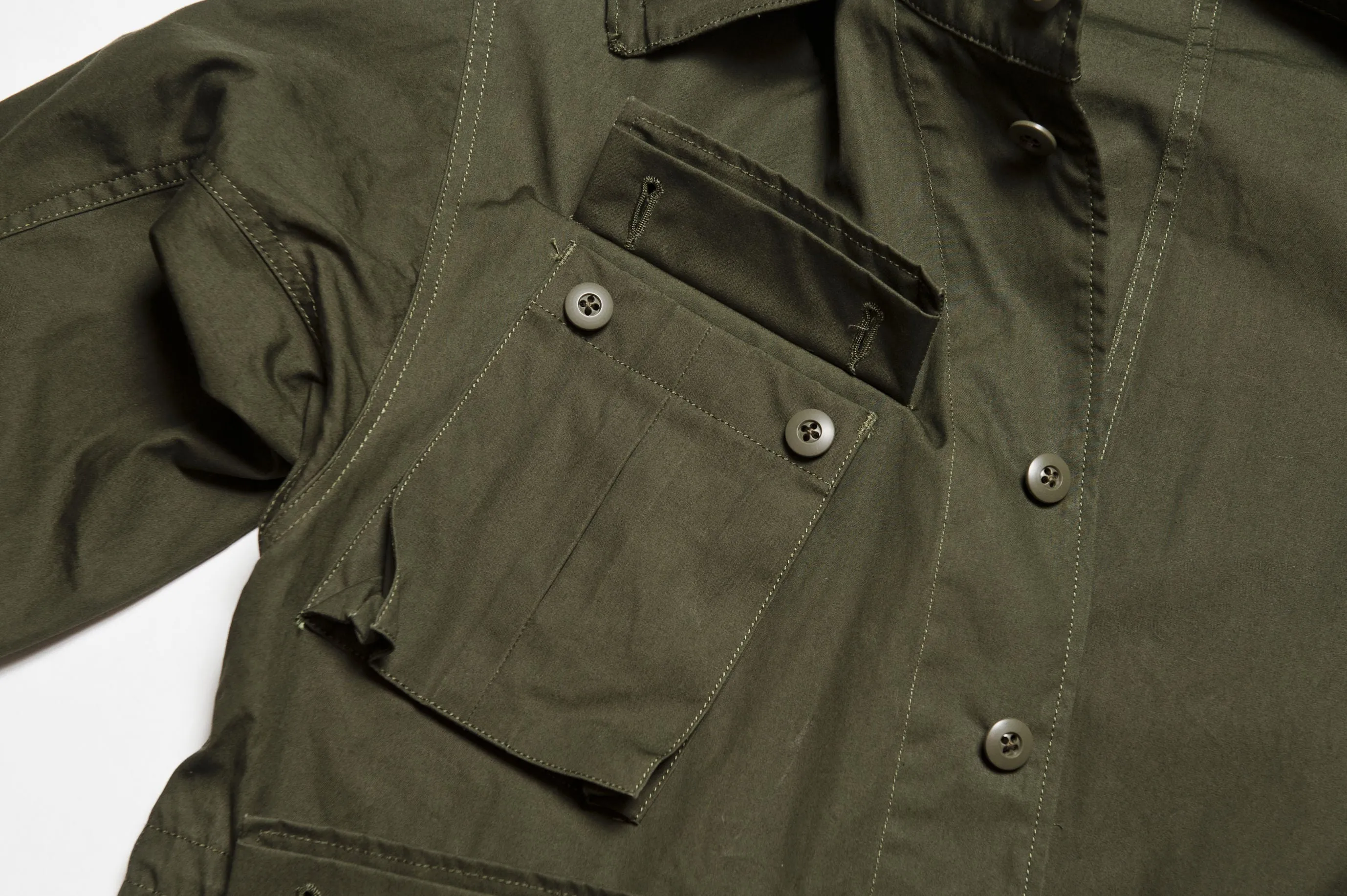 Norwood High Density Water-Repellant Cotton Poplin Parka in Army Green