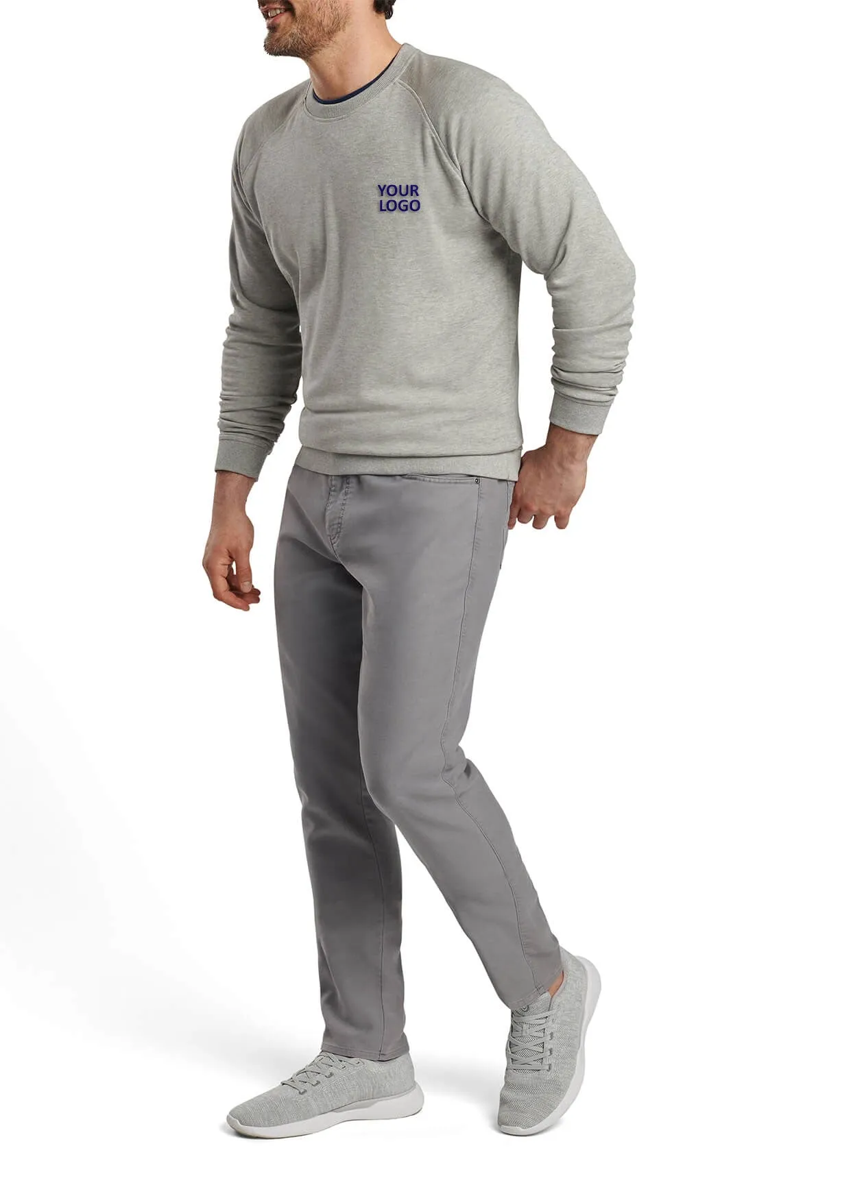 Peter Millar Crown Comfort Custom Knit Crews, Light Grey