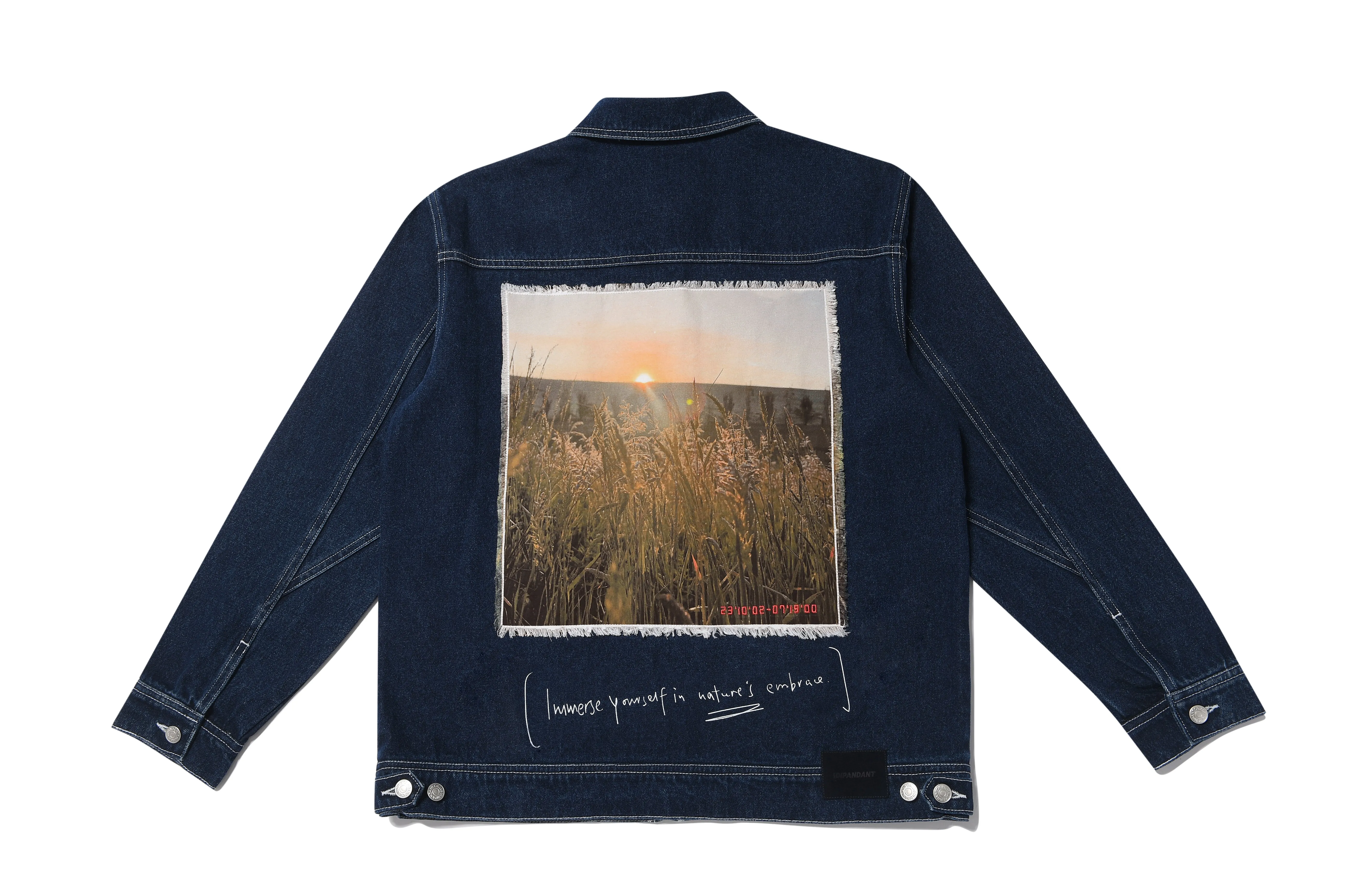 *Pre-order* "Moment of ______ ." Photo Patched Denim Blouson Jacket