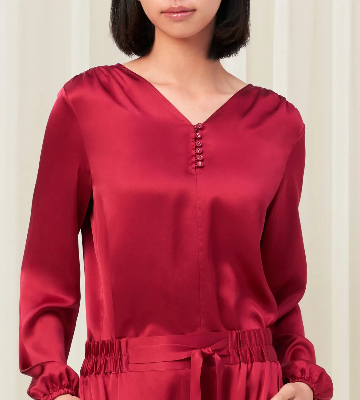 Silk Top Long Sleeve Top