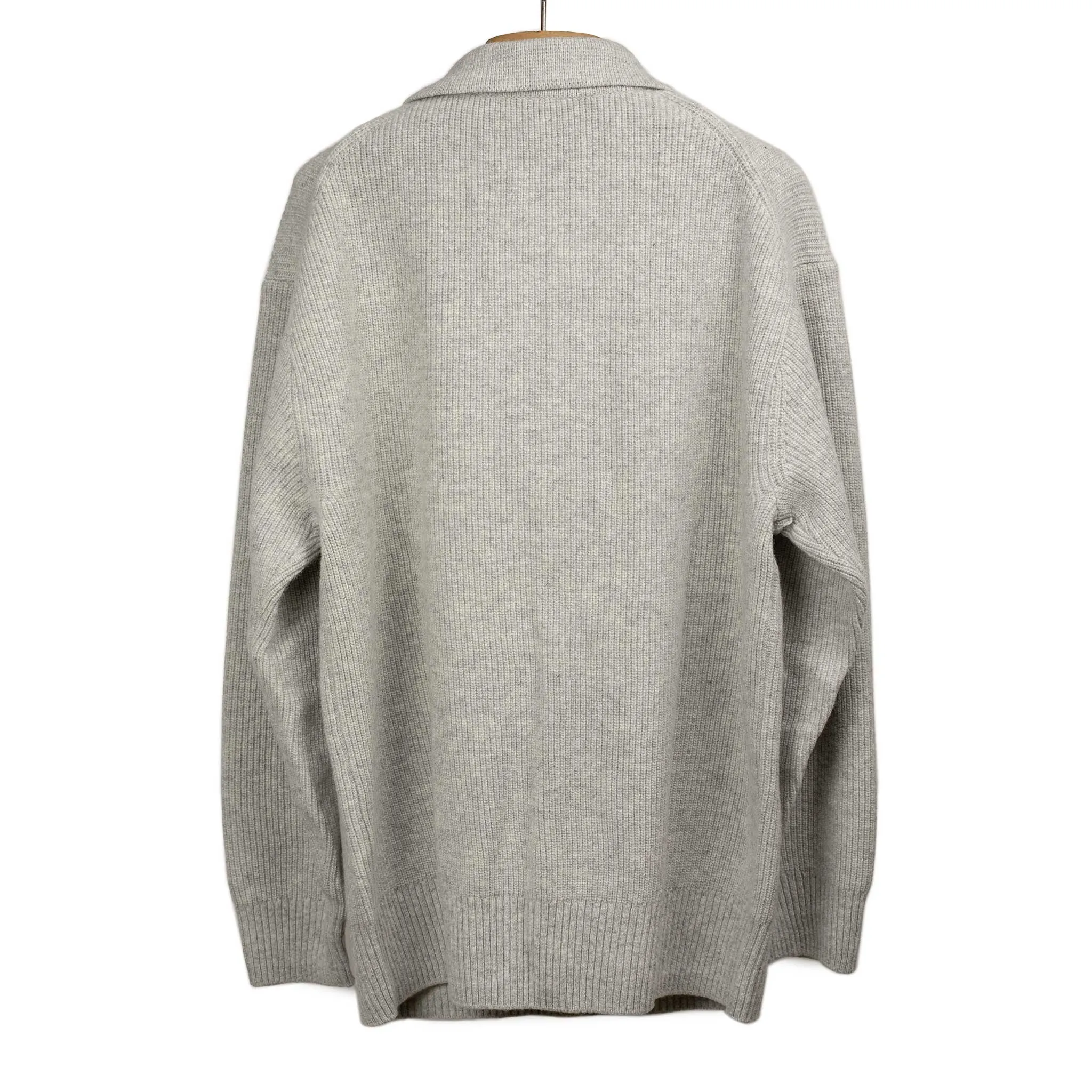 Smock sweater in heather grey heavyweight wool and cashmere