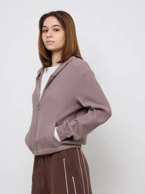 Studiofit Mauve Self-Textured Cotton Blend Jacket