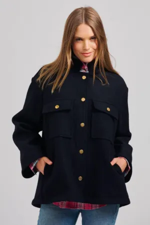 The Allegra Relaxed Wool Blend Jacket | French Navy