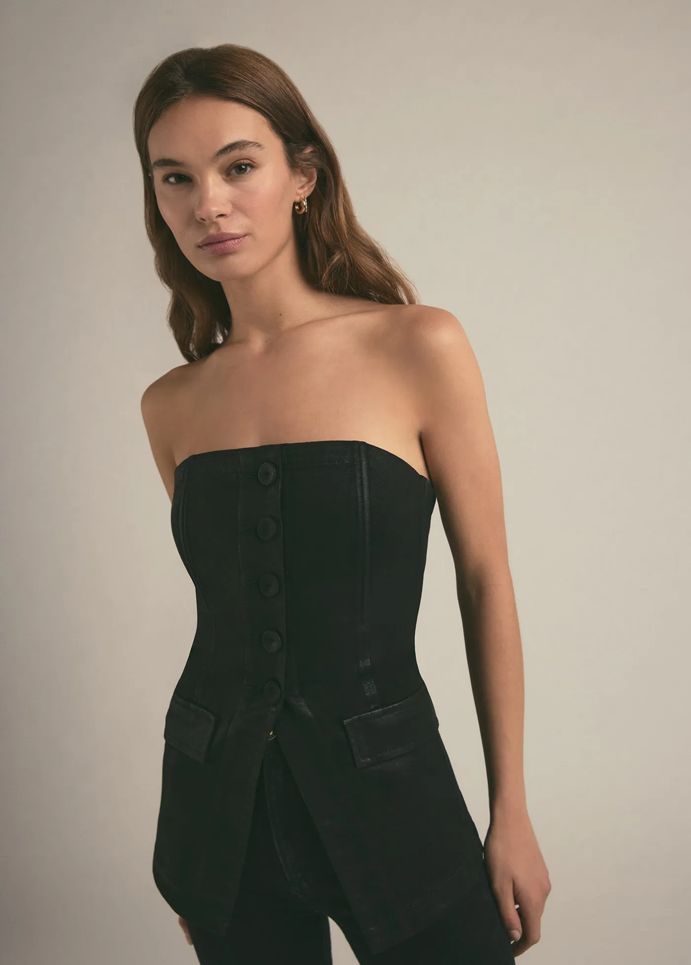 THE PHOEBE BUSTIER COATED